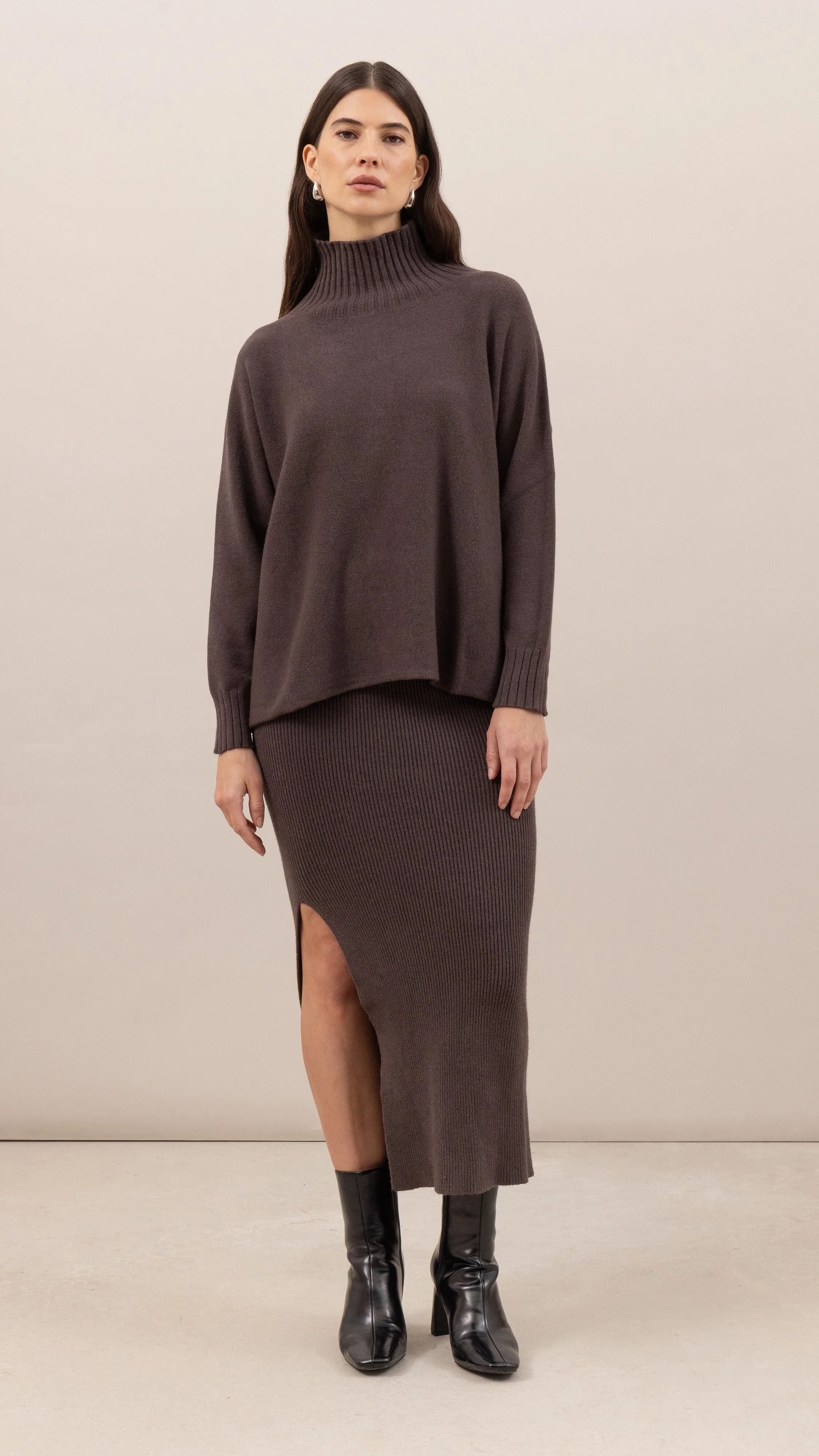 Adina Pencil Skirt - Cacao - Image 10