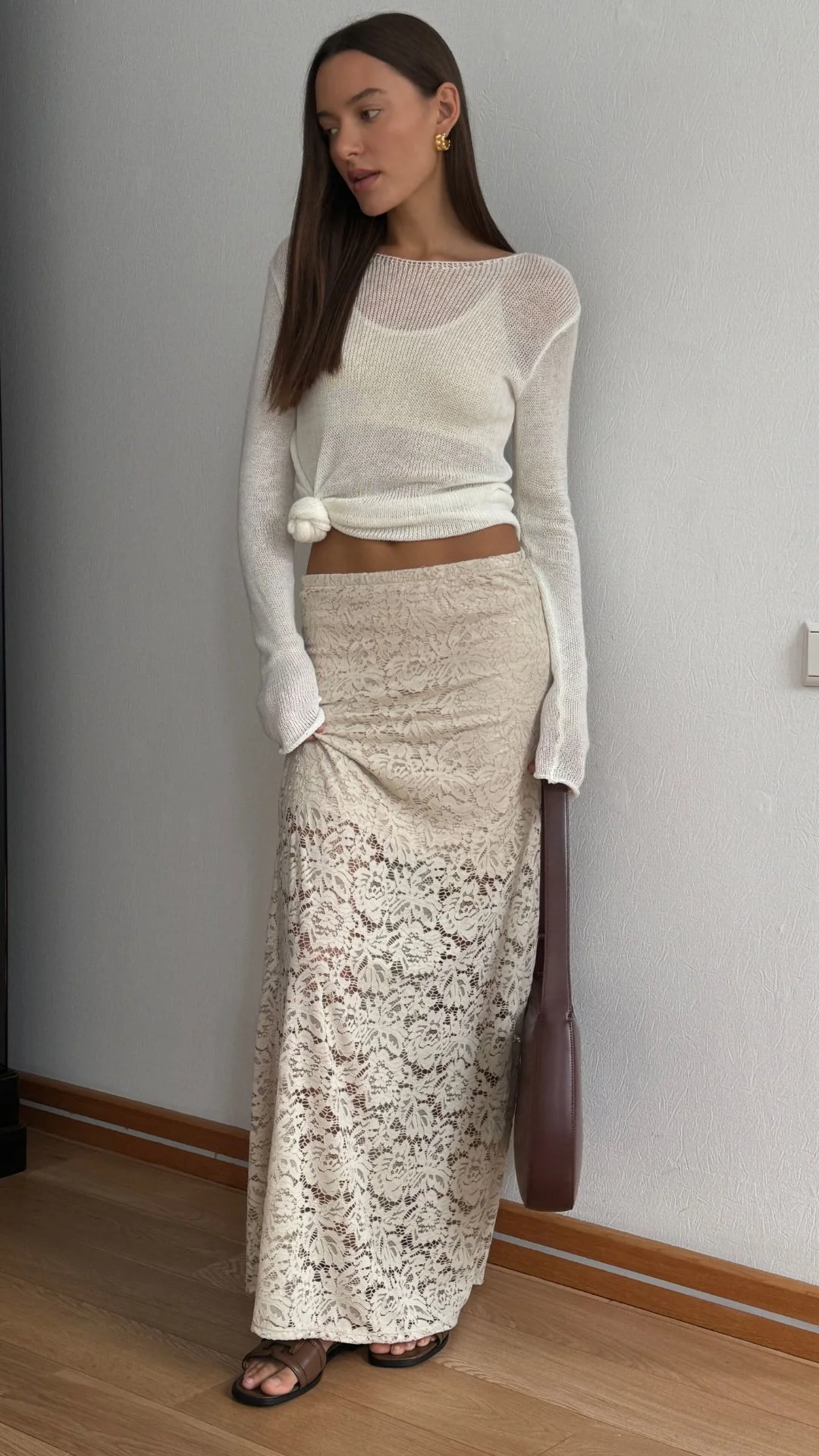 Alba Lace Skirt - Sand - Image 4