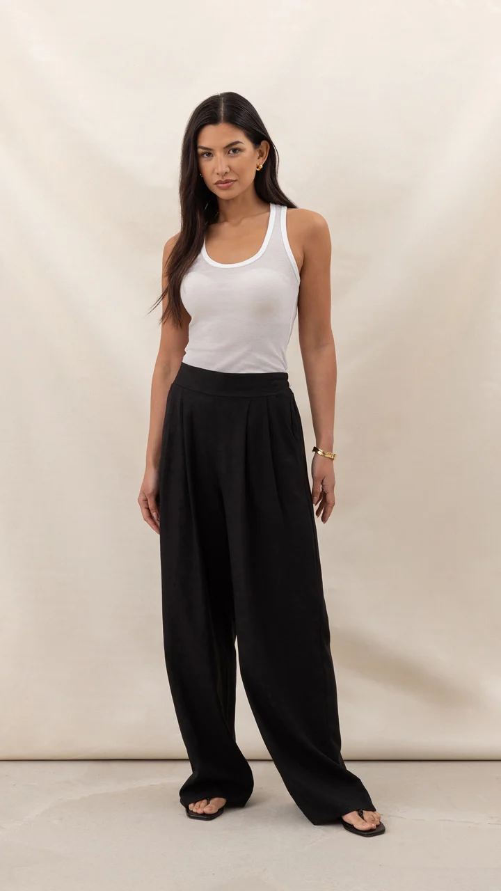 Alexis Linen Trousers - Black - Image 4