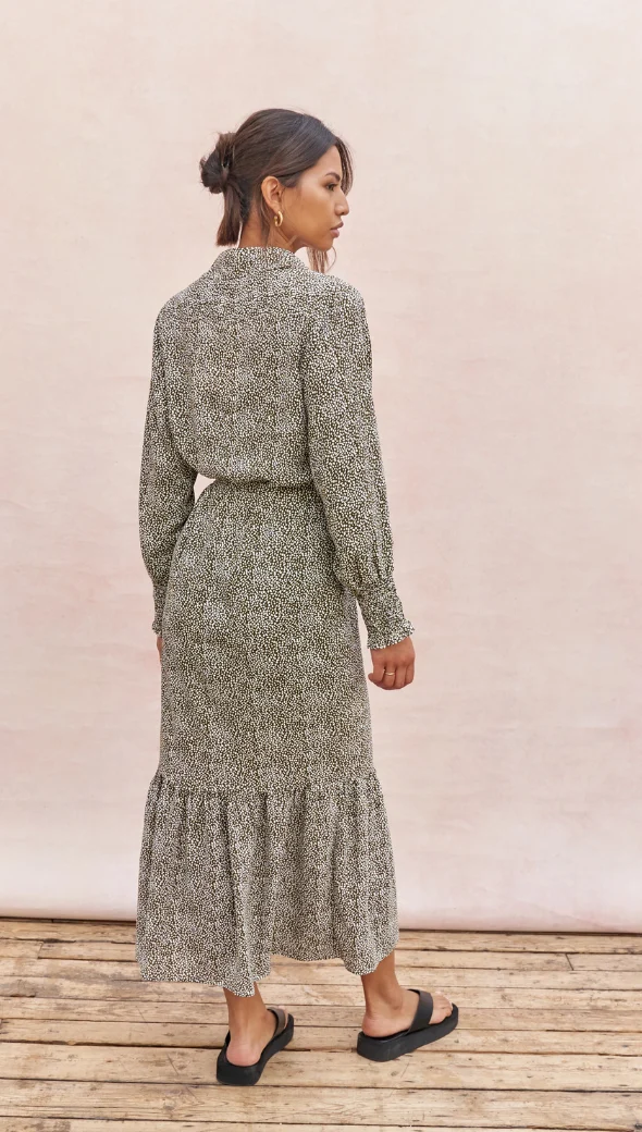 Alina Shirt Dress - Khaki Print - Image 11
