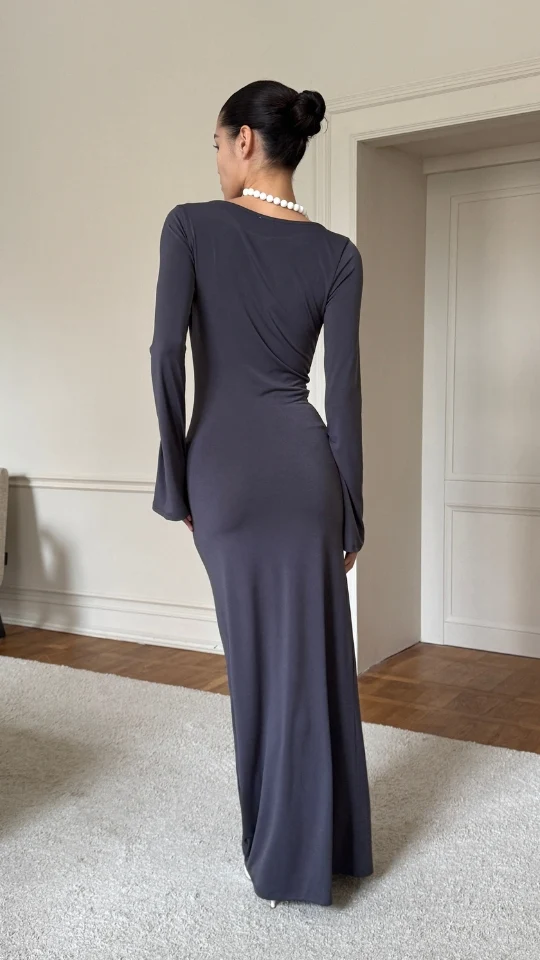Allie Jersey Dress - Grey - Image 4