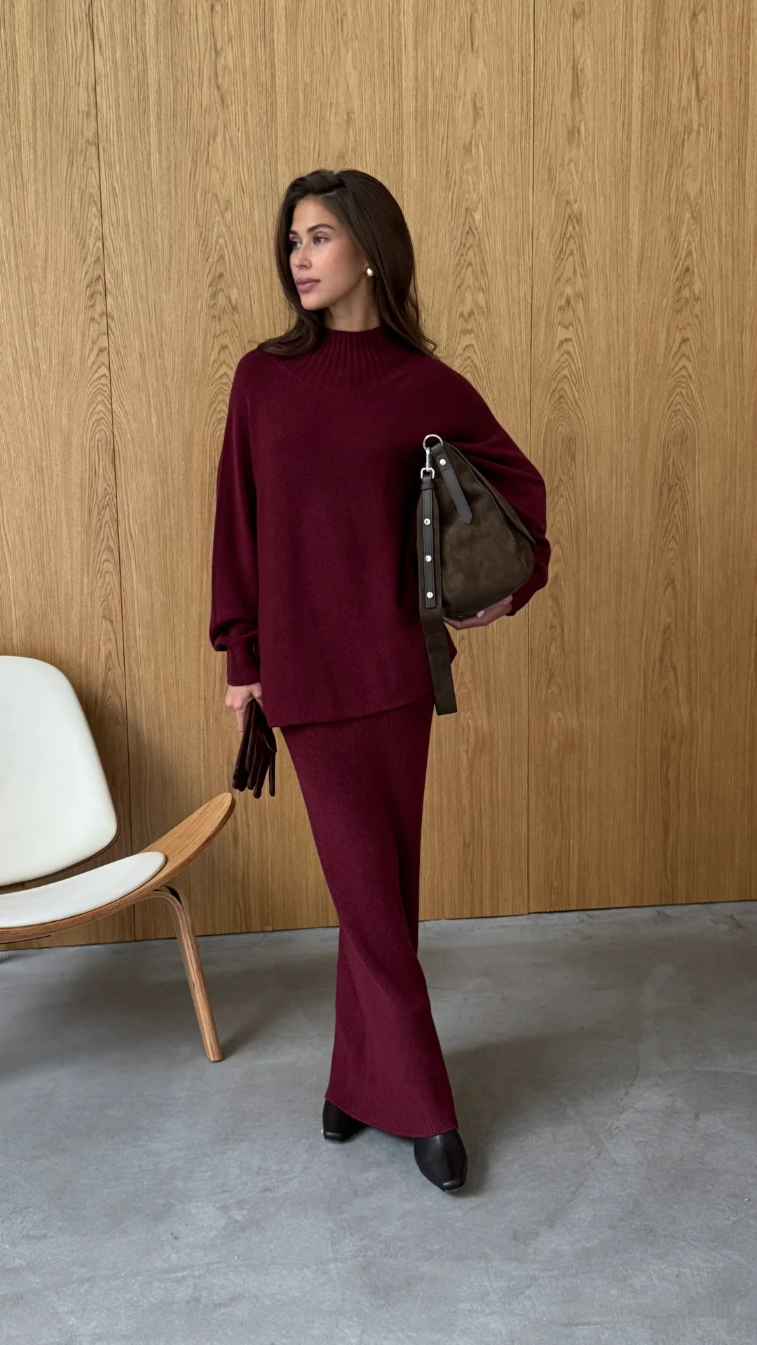 Alma Pencil Skirt - Dark Cherry - Image 5
