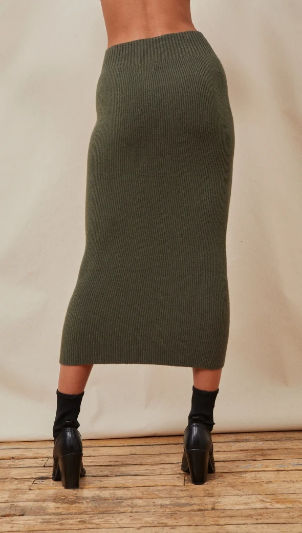 Alma Pencil Skirt - Khaki - Image 6