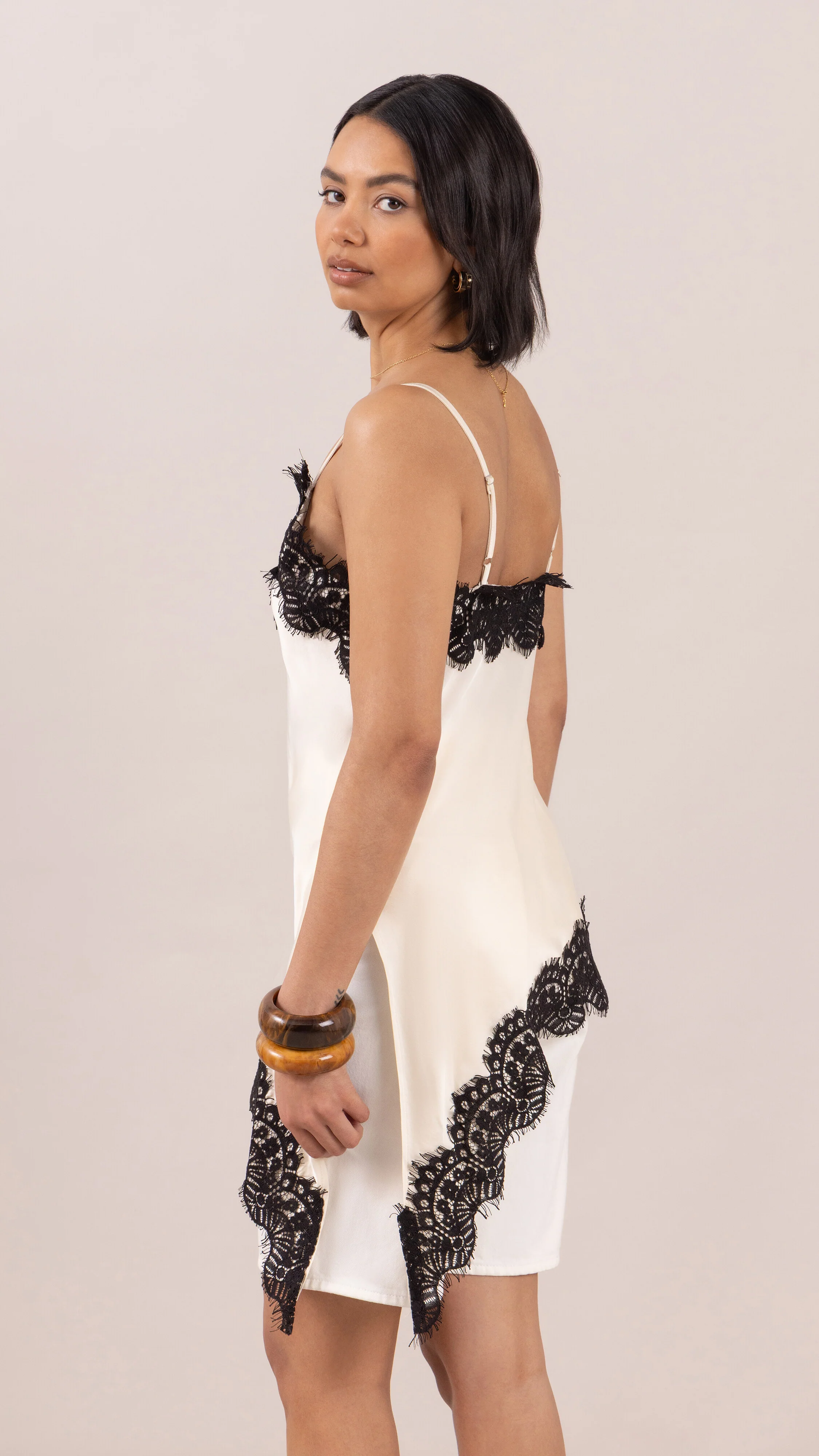Blake Contrast Lace Camisole - Cream - Image 6