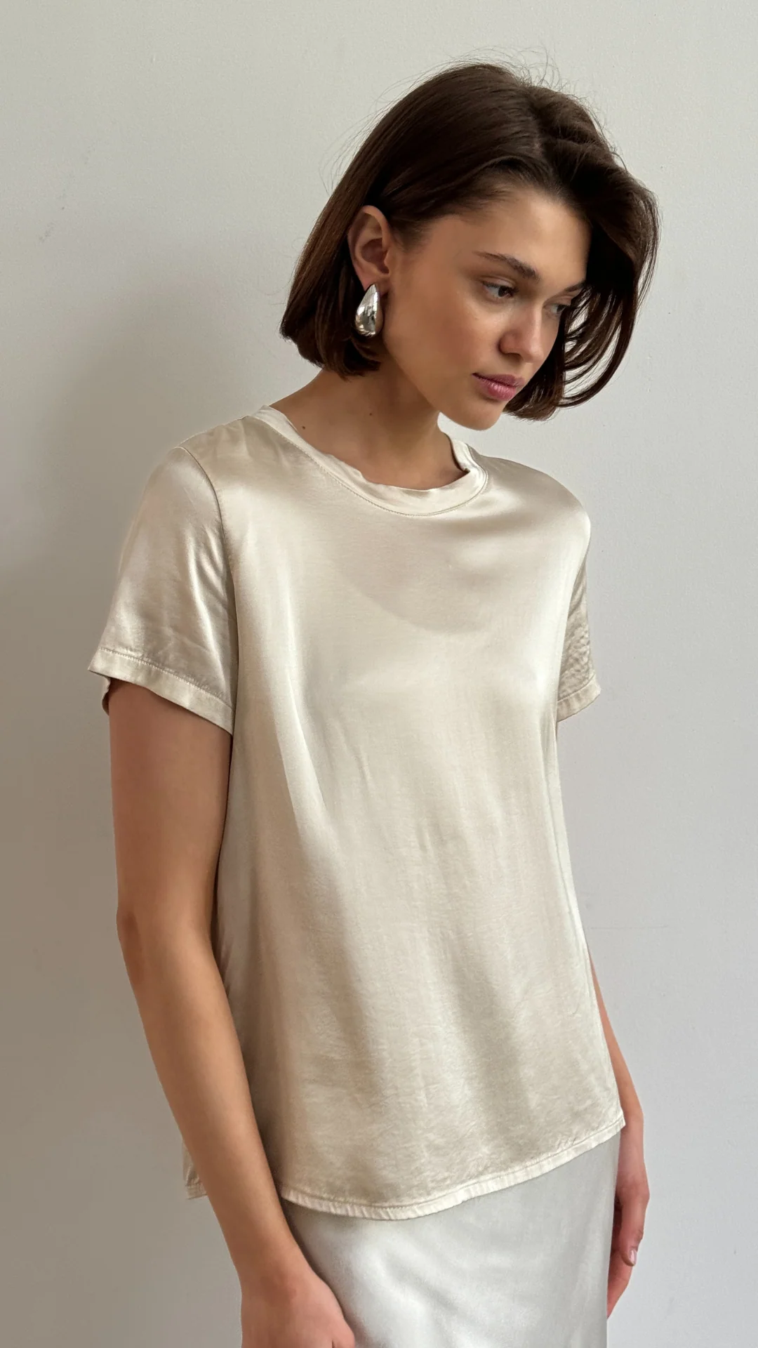 Bree Satin Top - Ivory - Image 15