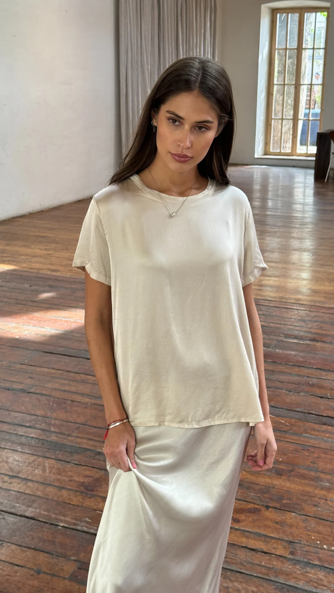 Bree Satin Top - Ivory - Image 5