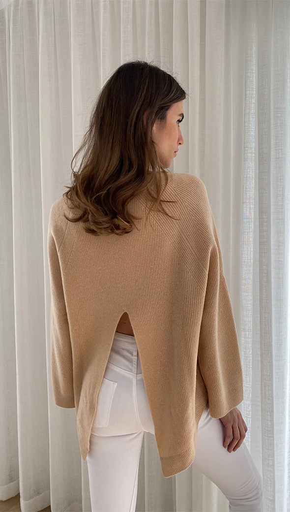 Camryn Pure Cashmere Sweater - Sand - Image 3