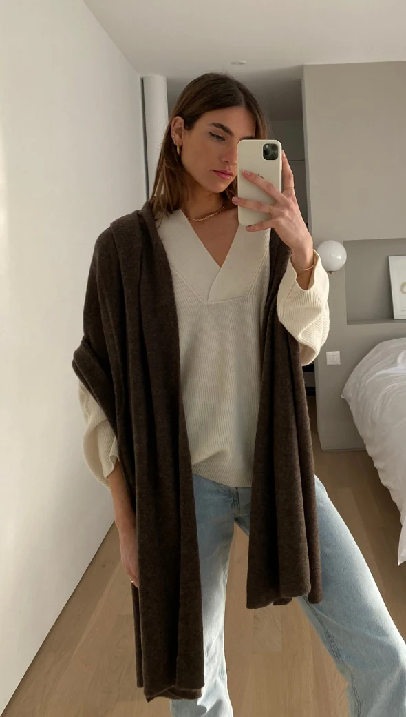 Cashmere Travel Wrap - Bark - Image 15