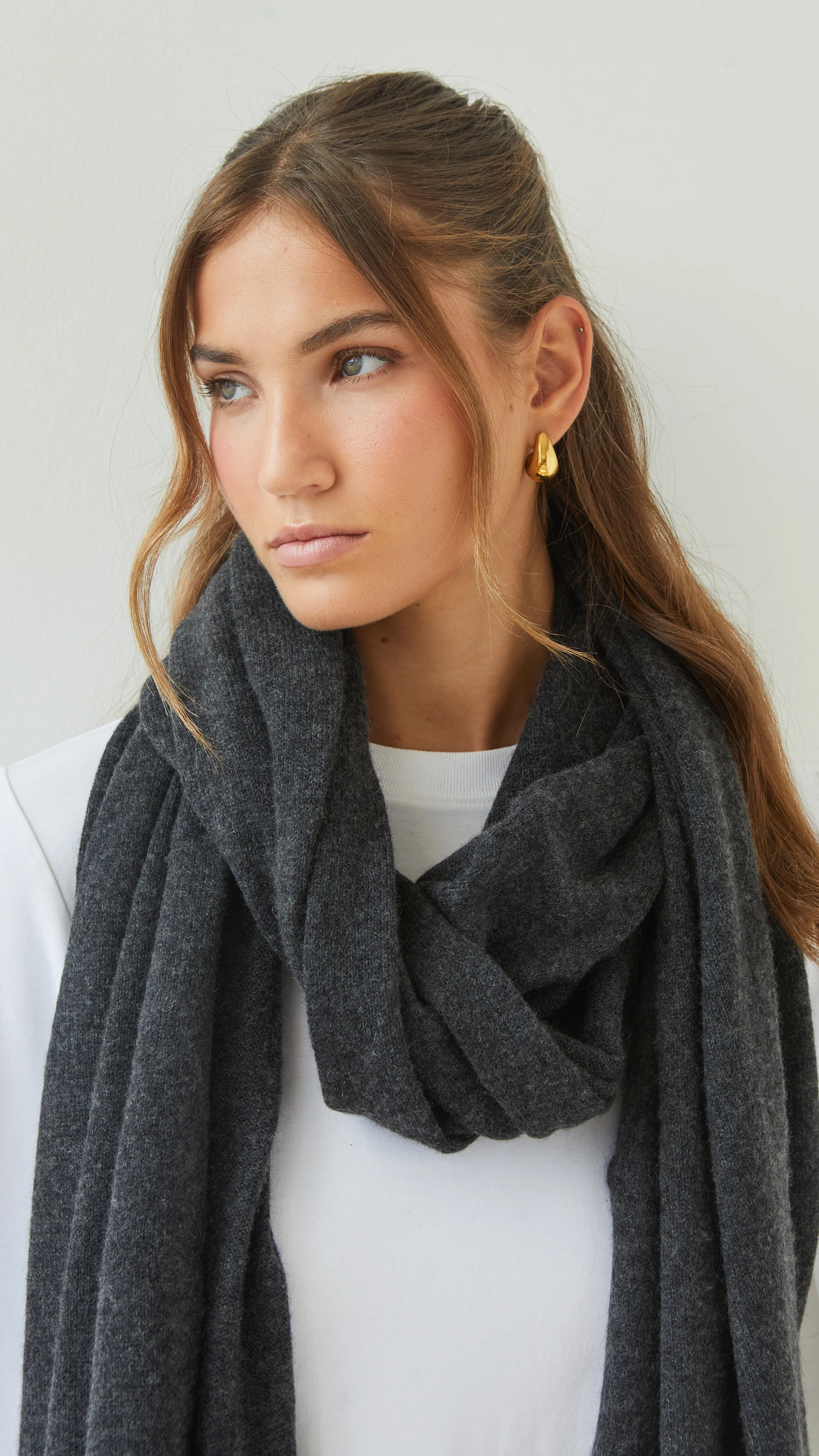 Cashmere Travel Wrap - Dark Grey Melange - Image 4