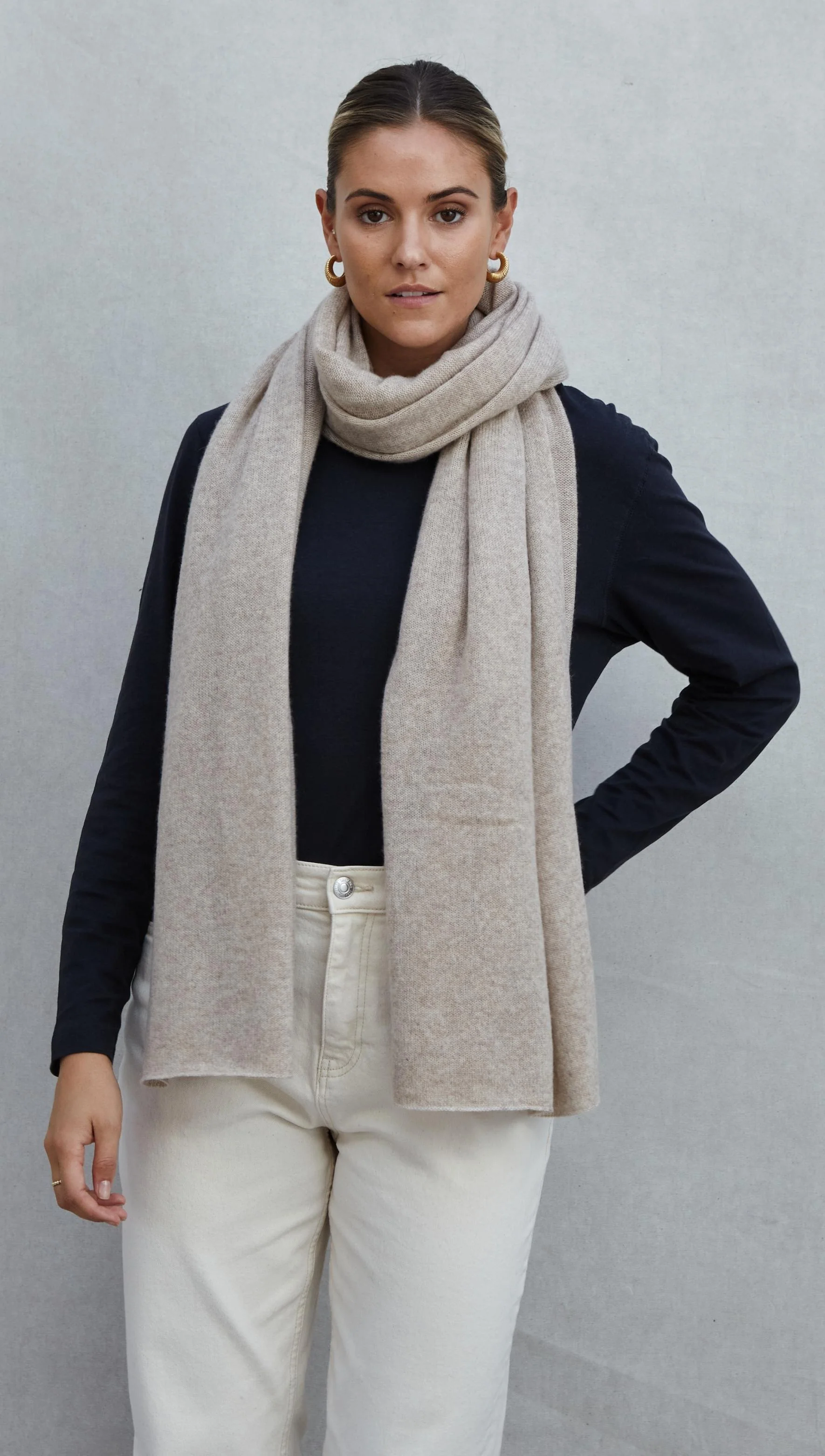 Cashmere Travel Wrap - Oatmeal - Image 11