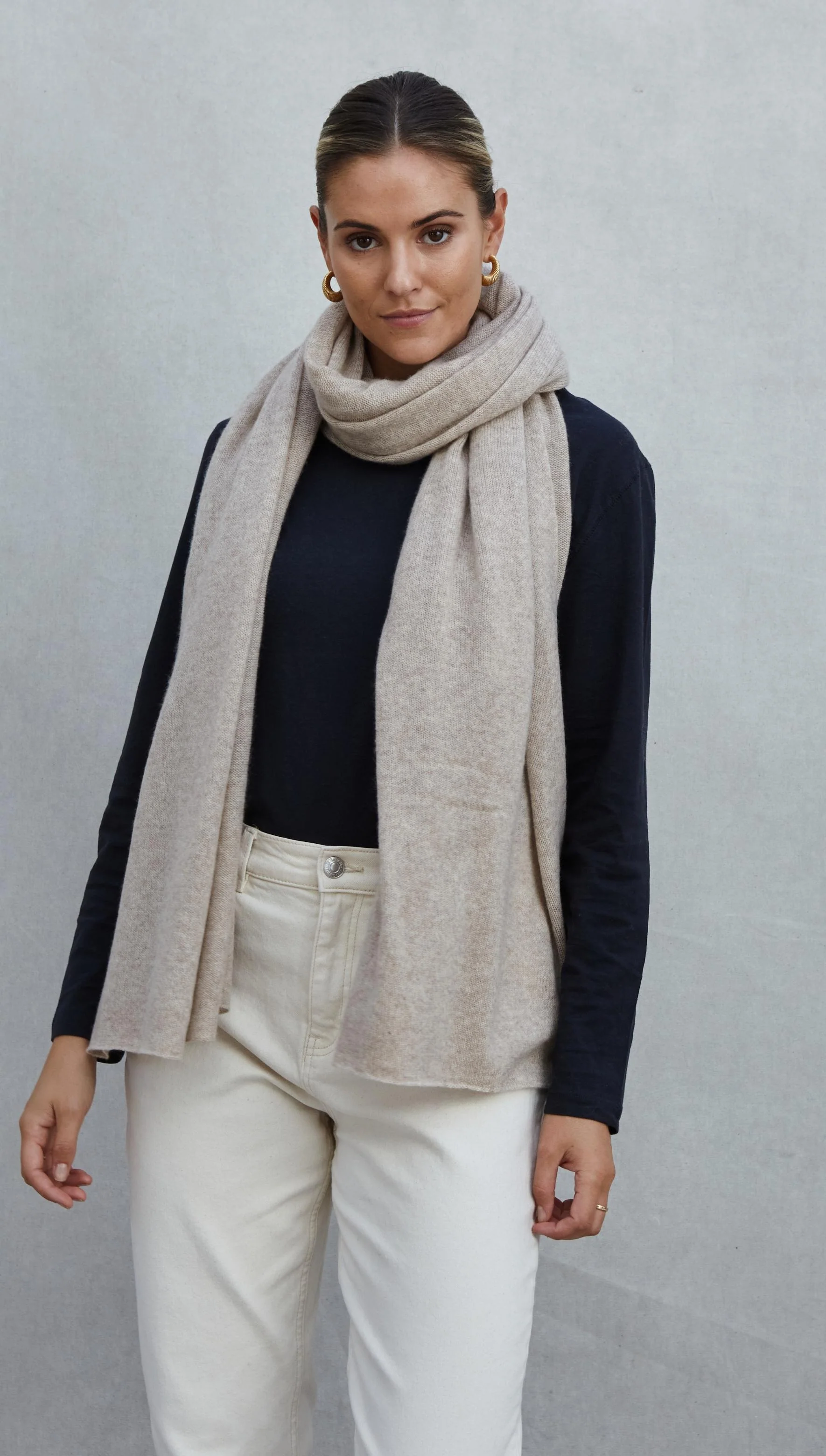 Cashmere Travel Wrap - Oatmeal - Image 7