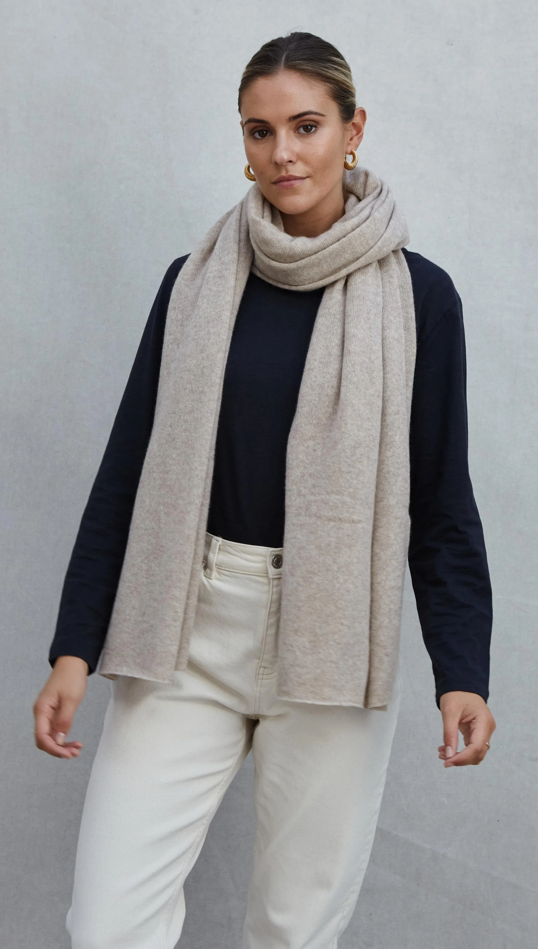 Cashmere Travel Wrap - Oatmeal - Image 8