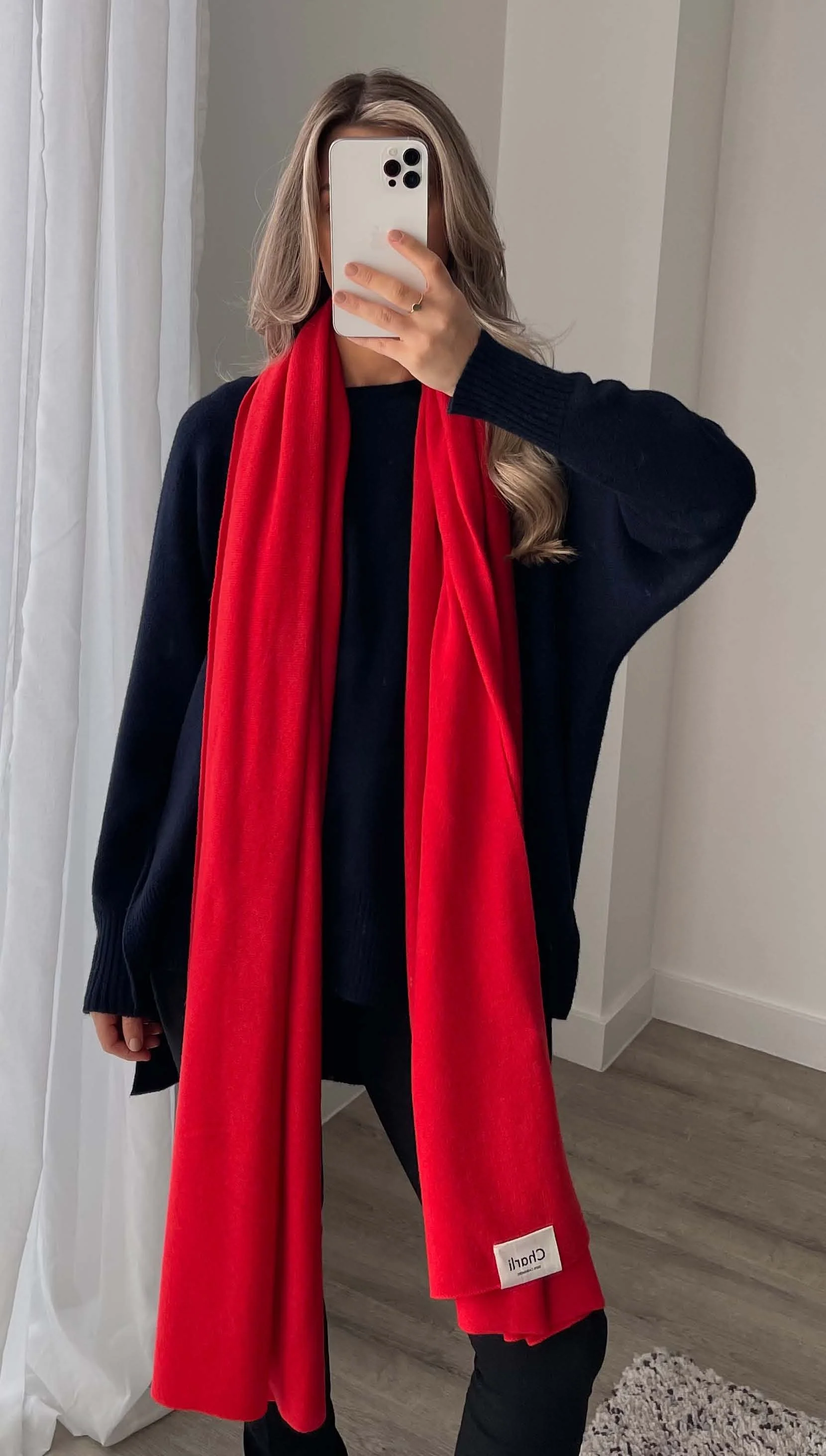 Cashmere Travel Wrap - Pomegranate - Image 9