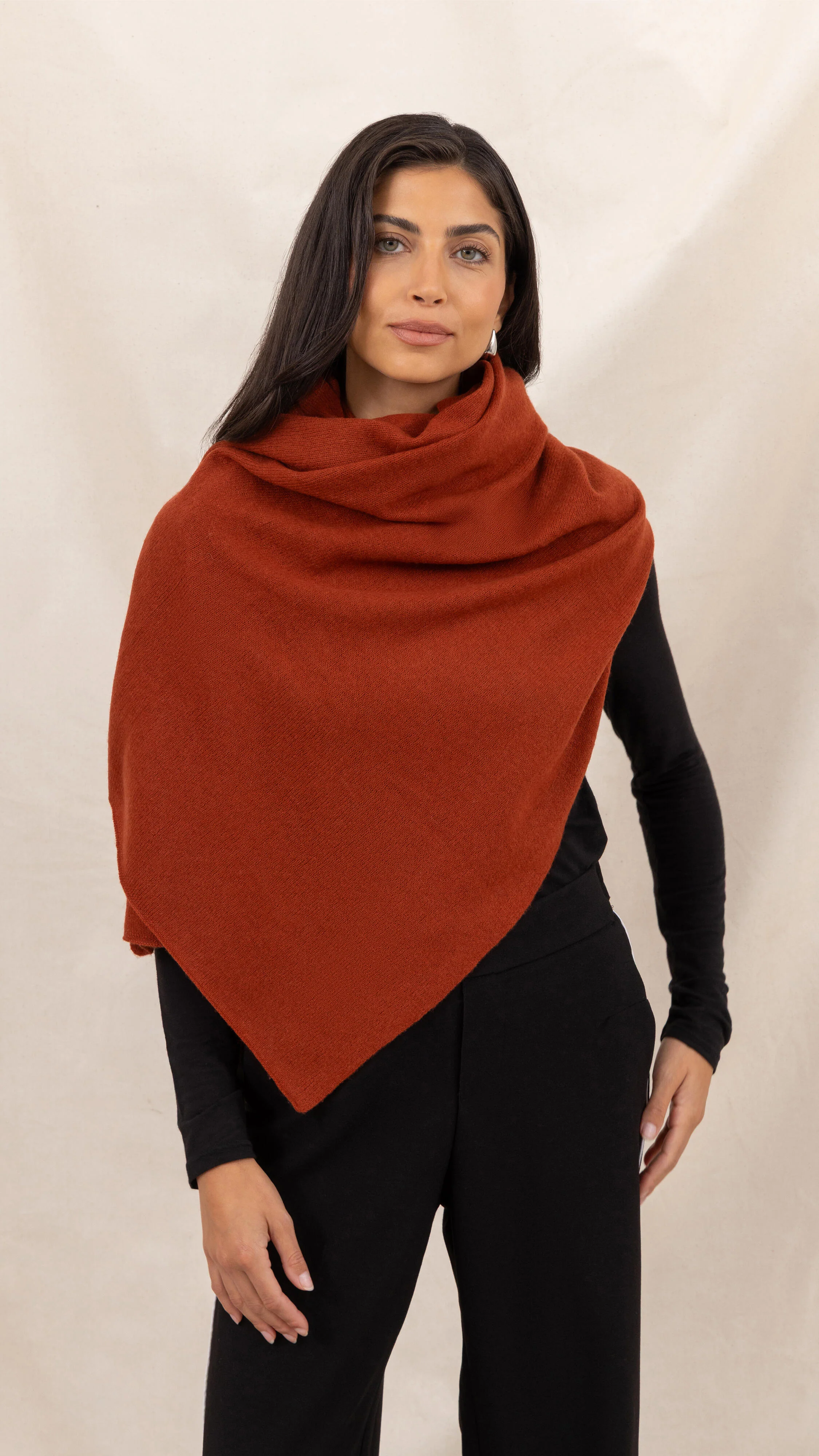 Cashmere Travel Wrap - Terracotta - Image 5