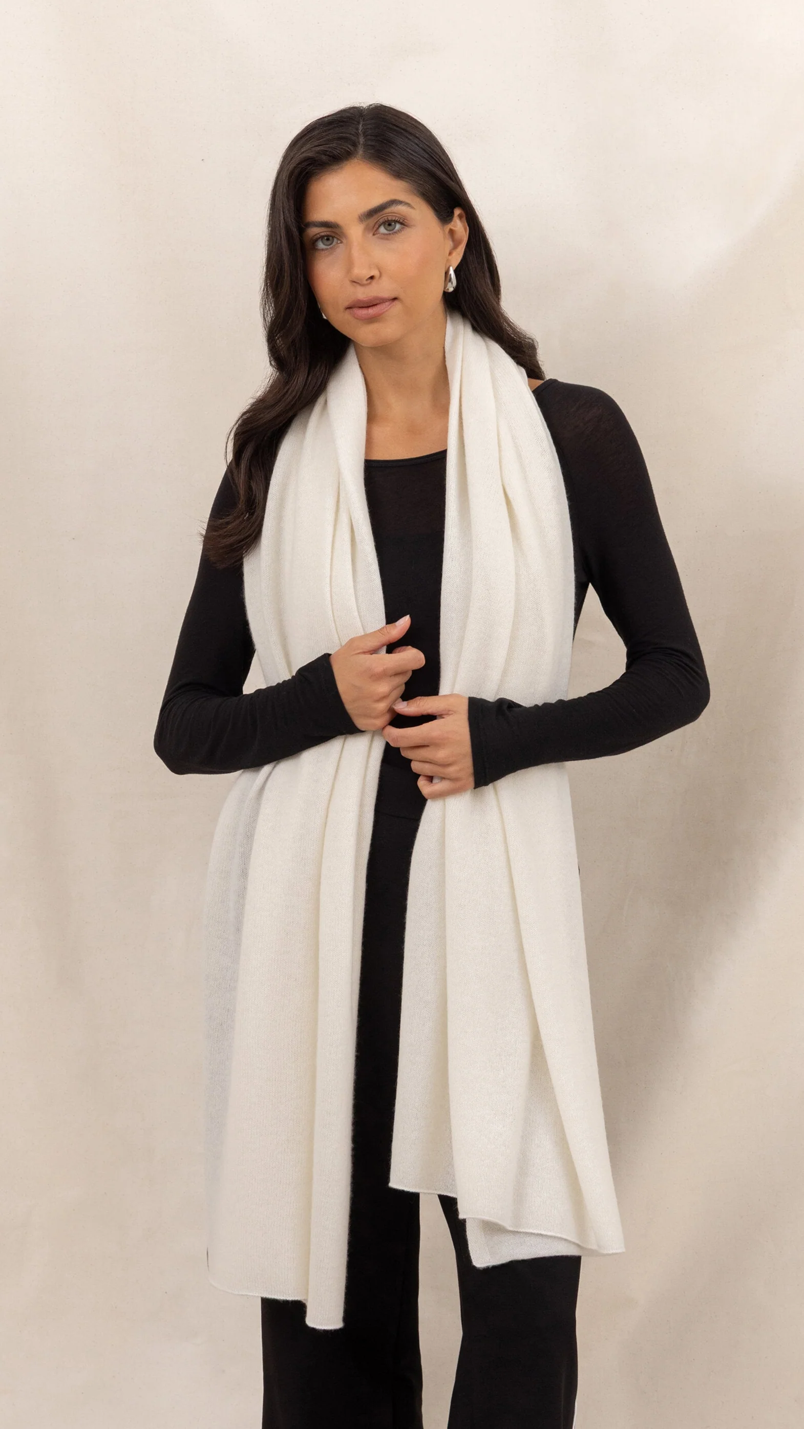 Cashmere Travel Wrap - Winter White - Image 6