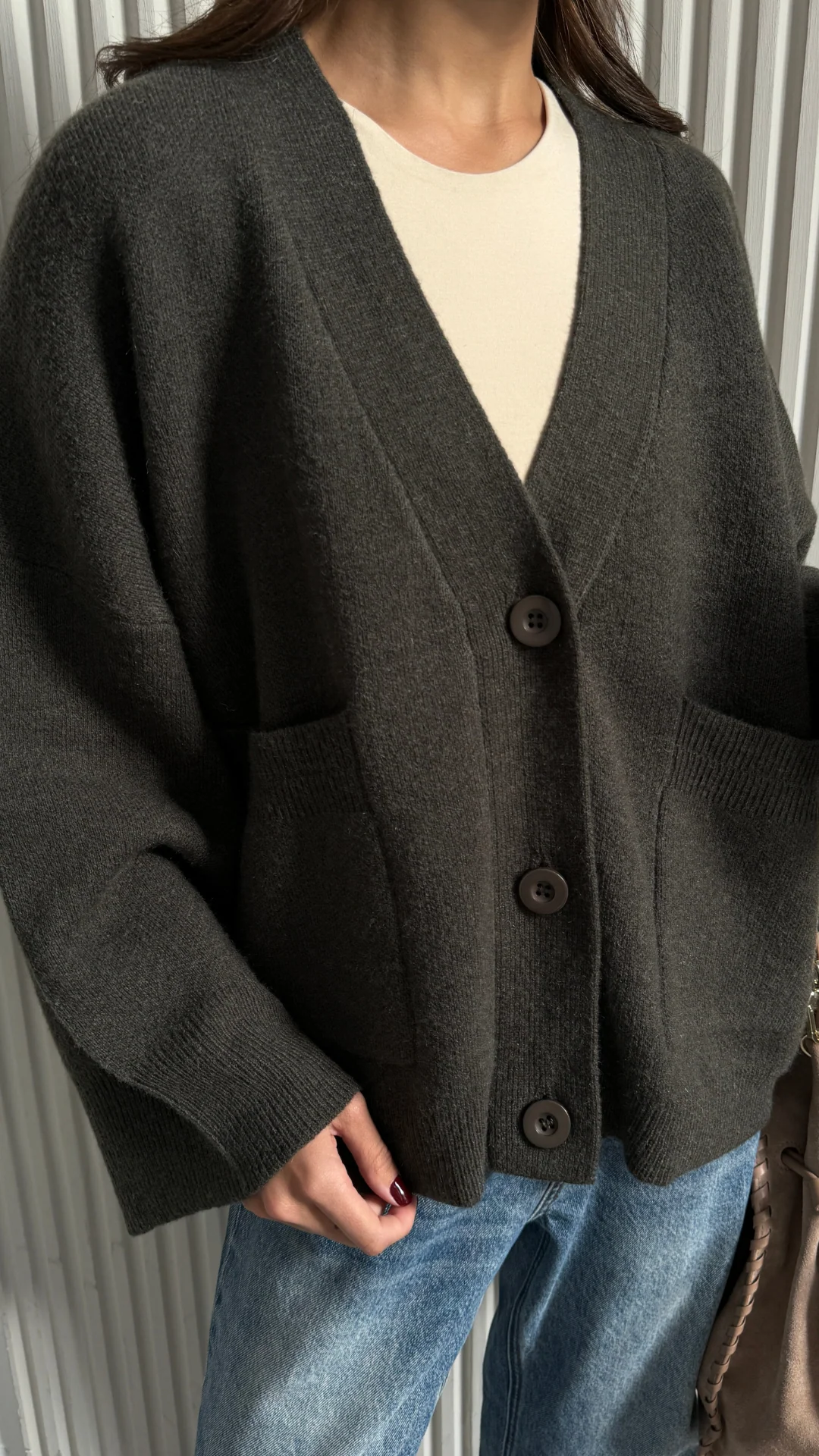 Cassandra Cardigan - Dark Khaki - Image 4