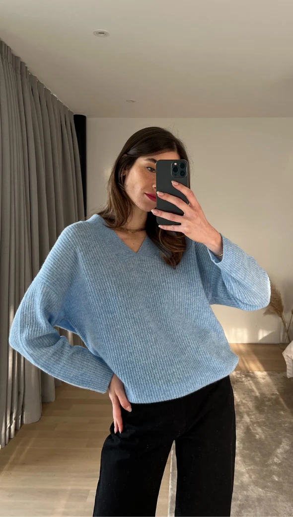 Cathea Cashmere Sweater - Sky - Image 5