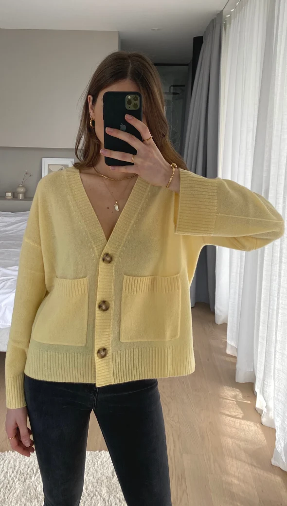 Cathrine Cashmere Cardigan - Daffodil - Image 3
