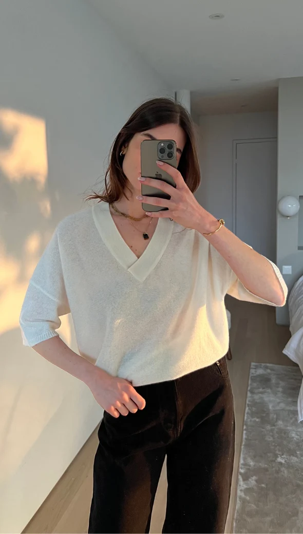 Cedar Cashmere Sweater - Ivory - Image 3