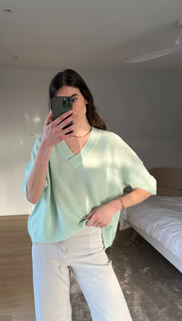 Cedar Cashmere Sweater - Mint - Image 4
