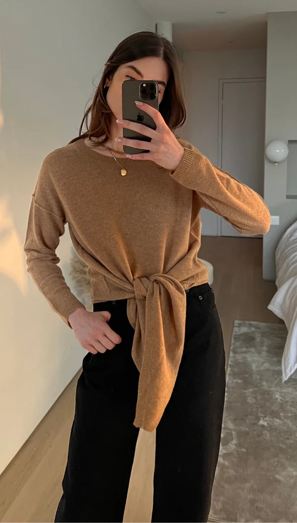 Christa Cashmere Sweater - Tan - Image 3