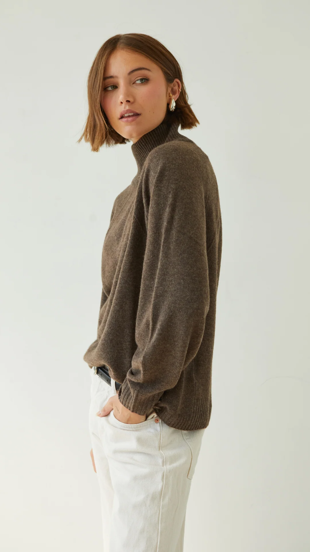 Cian Cashmere Sweater - Bark - Image 7