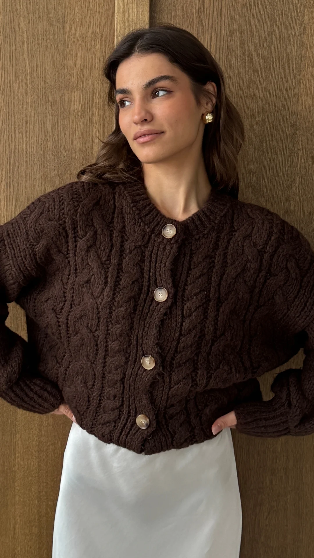 Evie Cardigan - Cocoa - Image 2