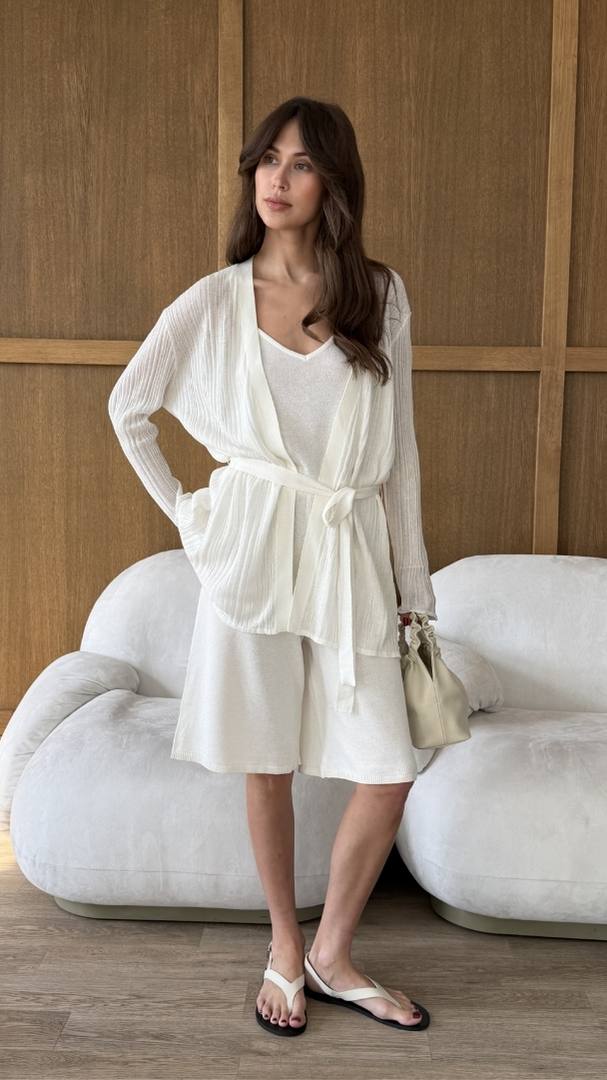 Faye Knit Bermuda - Ivory - Image 9