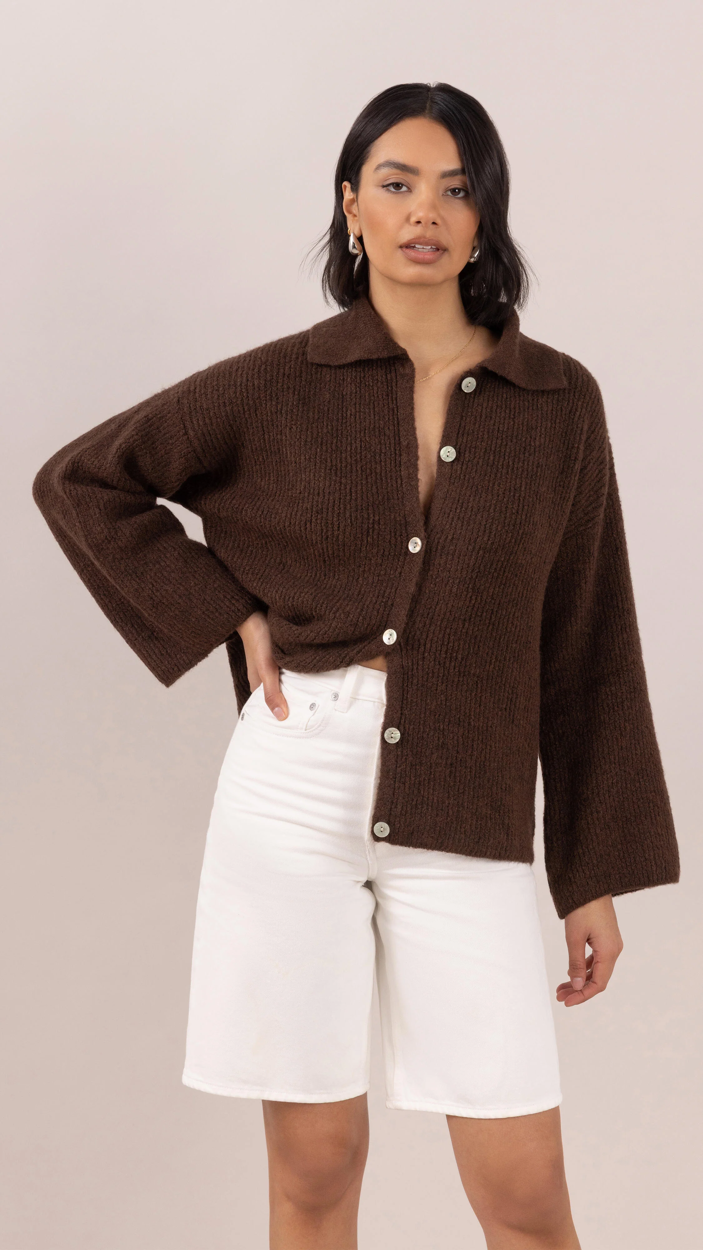 Gale Cardigan - Coffee - Image 3
