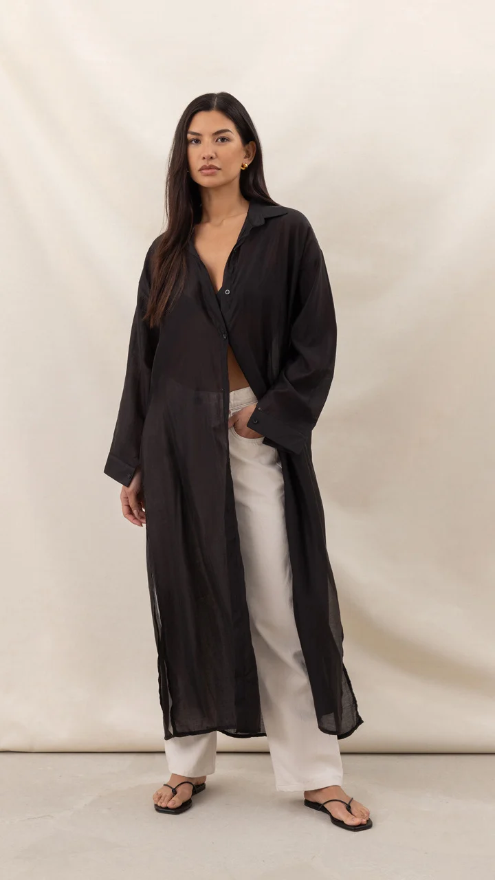 Izzie Long Shirt - Black - Image 3