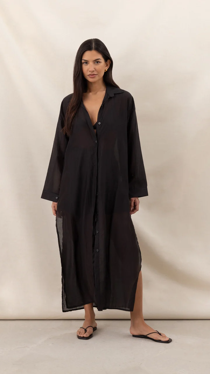 Izzie Long Shirt - Black - Image 5