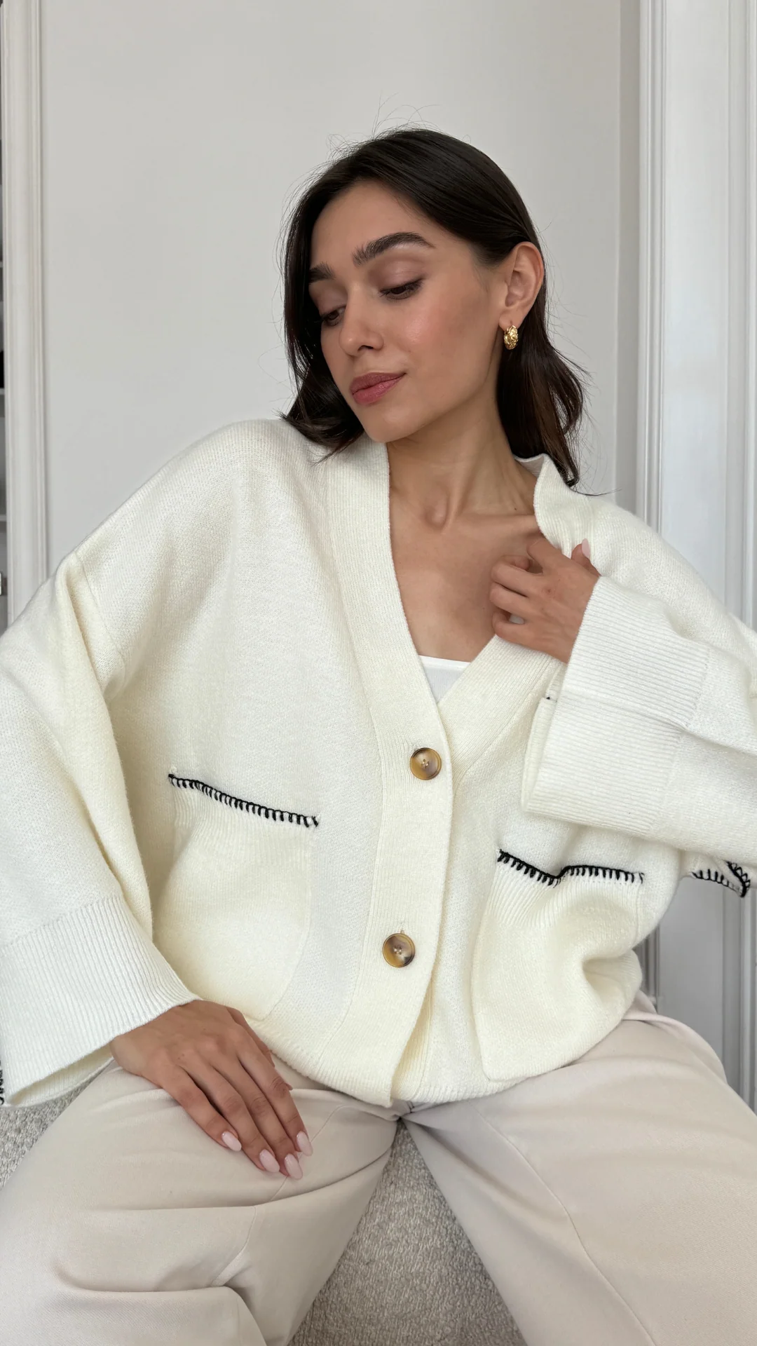 Kassie Cardigan - Ivory - Image 3