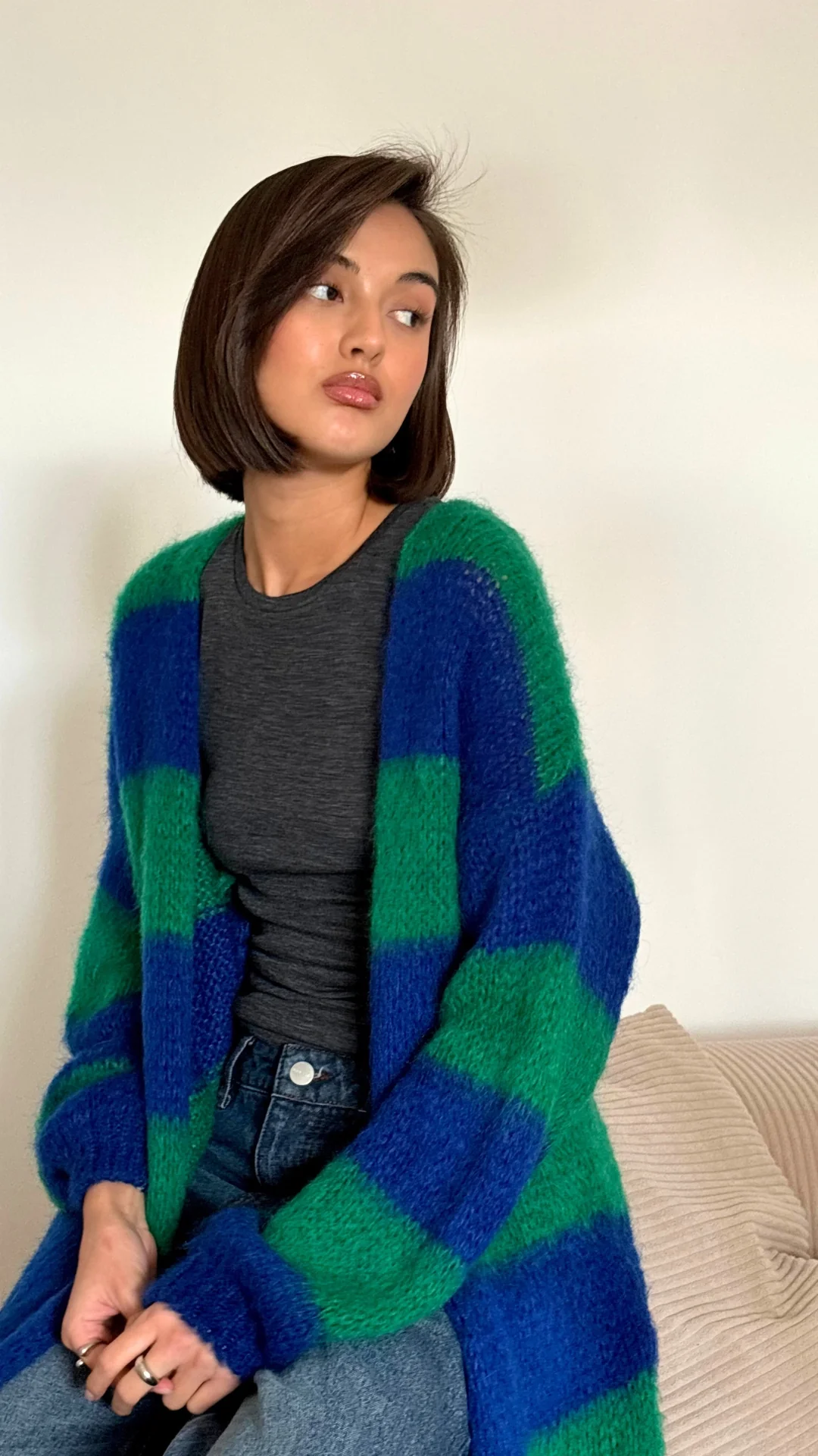 Kay Cardigan - Emerald Blue Marine Stripes - Image 10