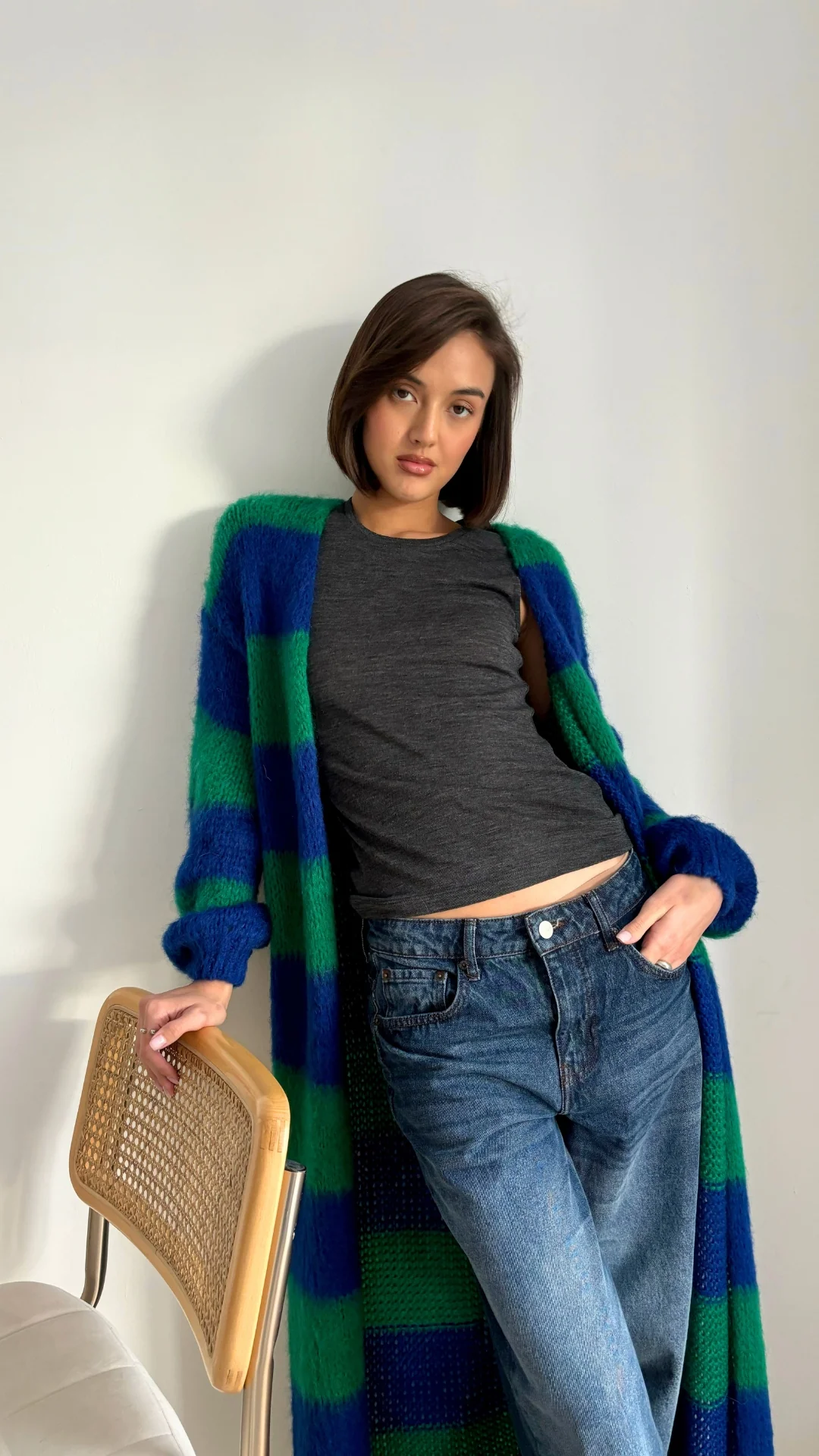 Kay Cardigan - Emerald Blue Marine Stripes - Image 11