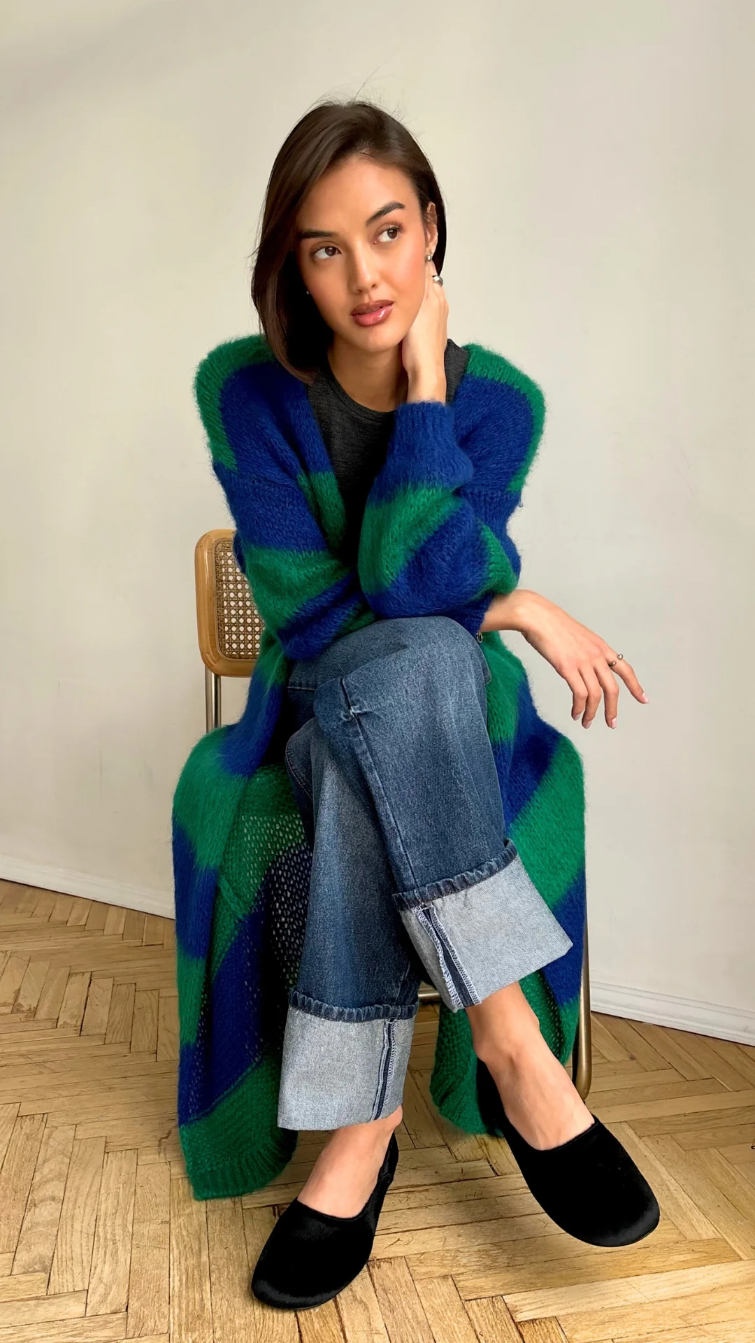 Kay Cardigan - Emerald Blue Marine Stripes - Image 12