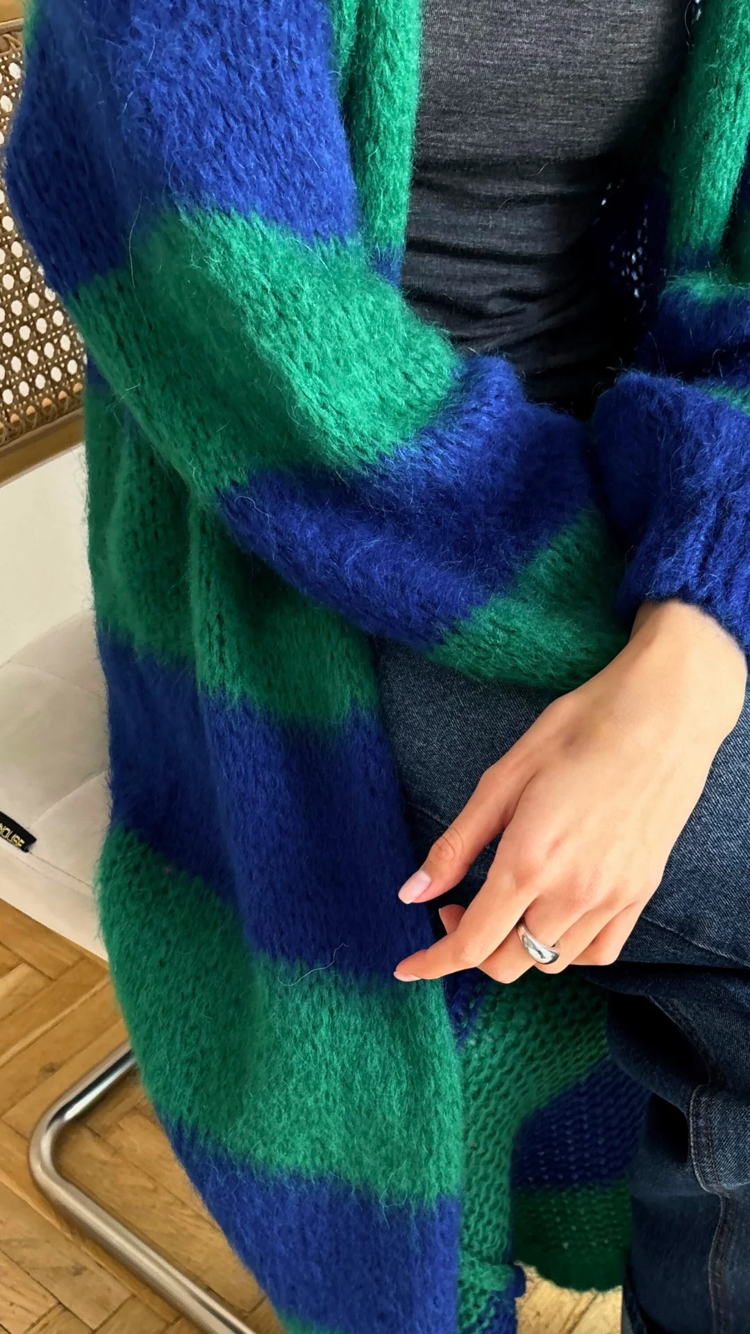 Kay Cardigan - Emerald Blue Marine Stripes - Image 13