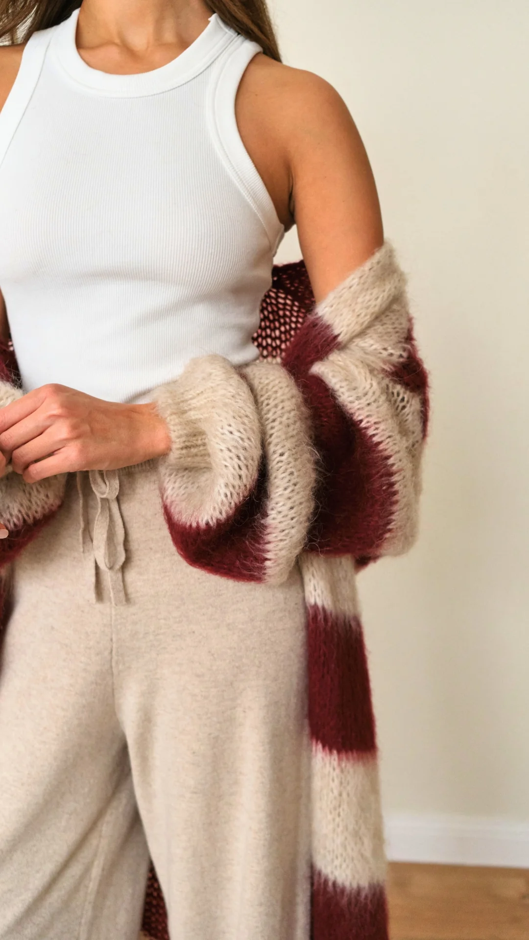 Kay Cardigan - Ruby Beige Stripes - Image 6