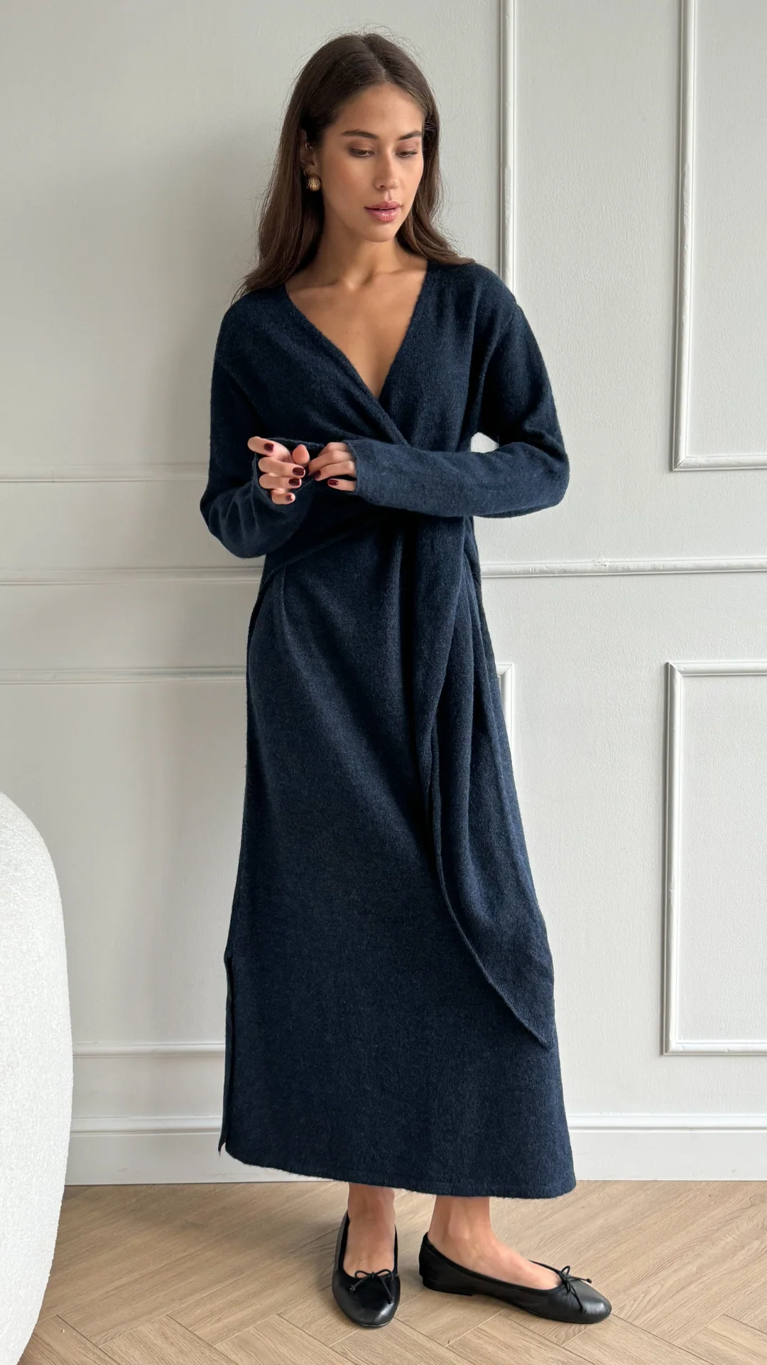 Keira Knit Wrap Dress - Midnight - Image 6