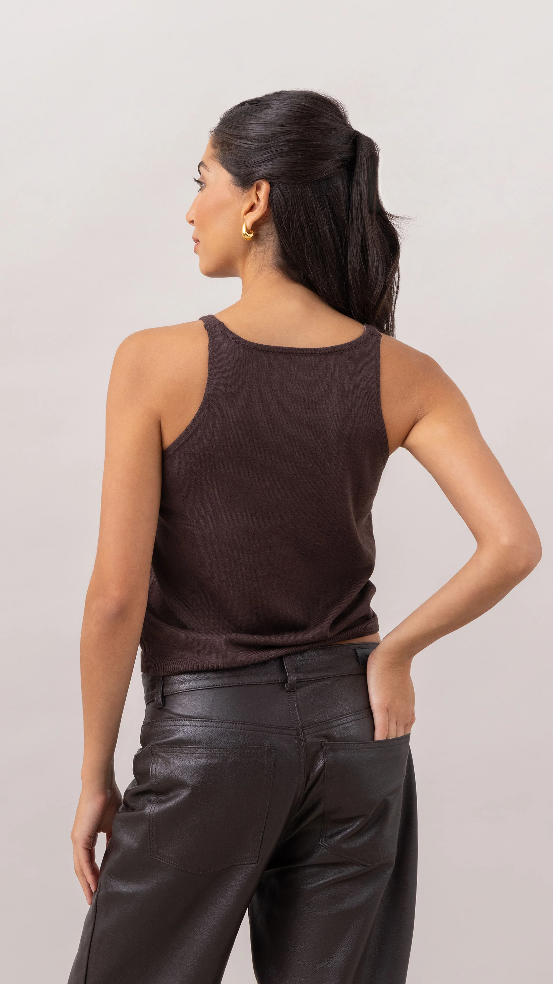 Kora Knitted Twin Set - Espresso - Image 7