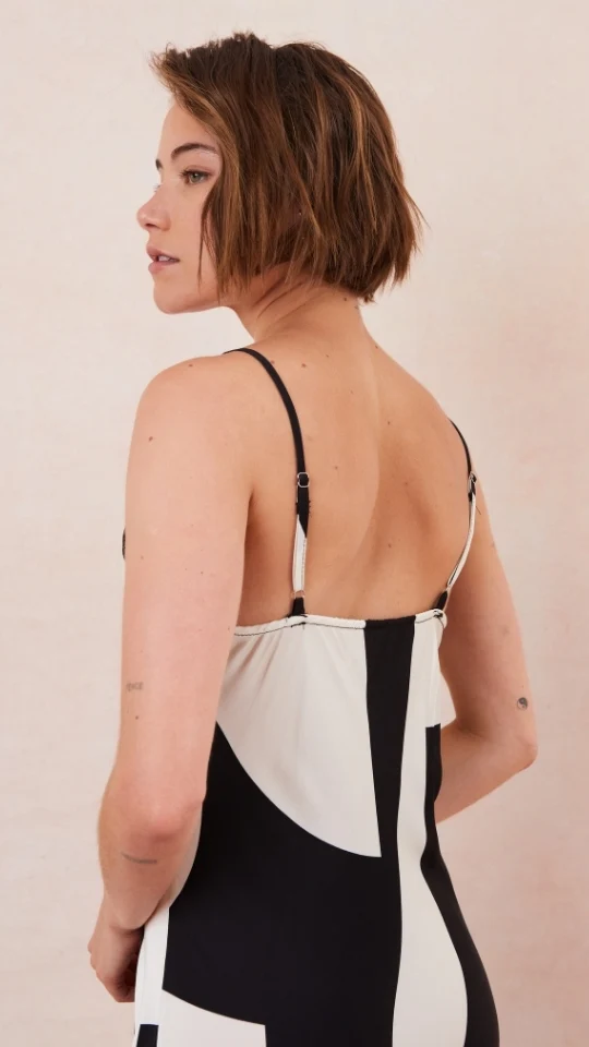 Lana Satin Dress - Abstract Print - Image 12