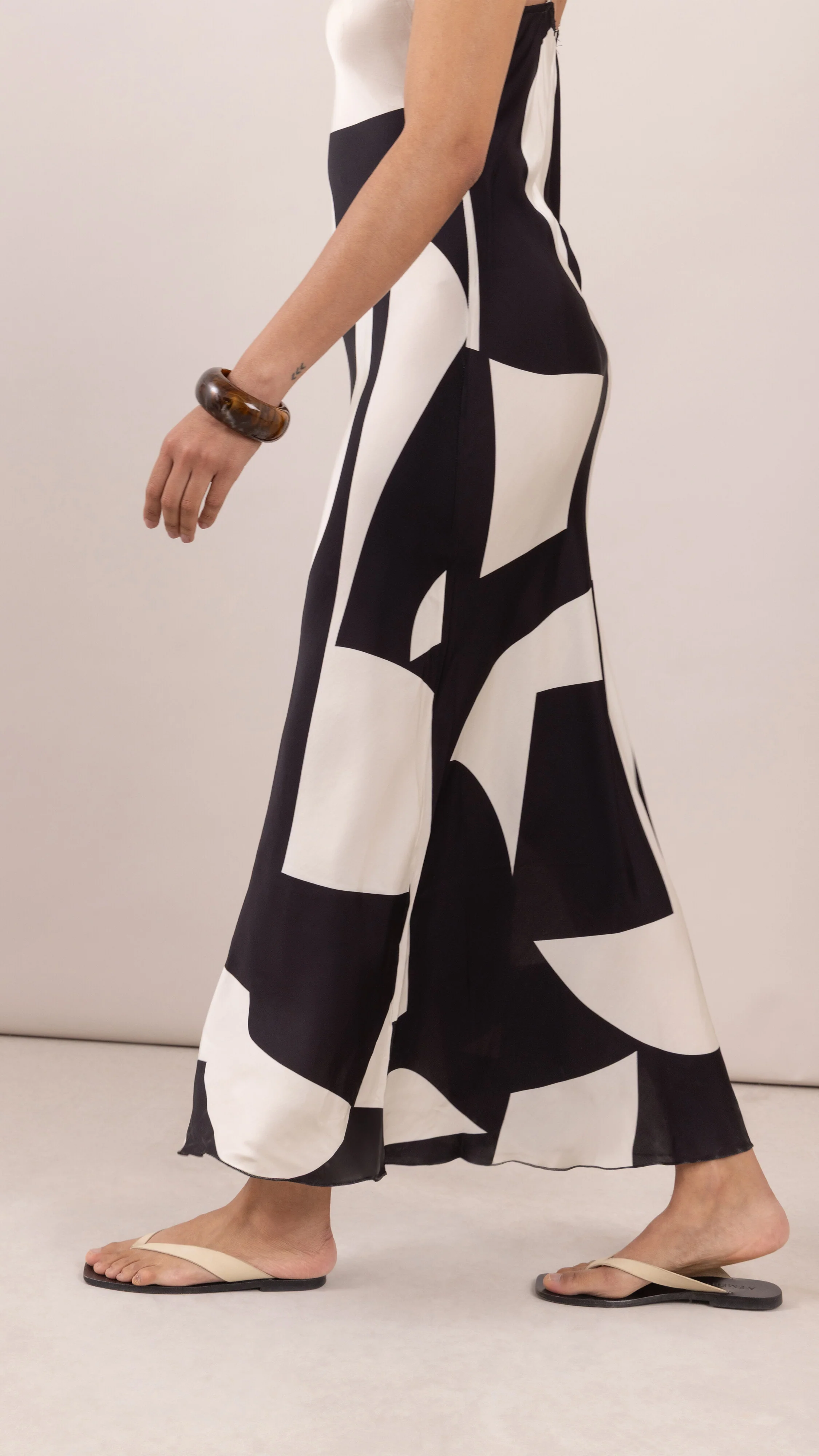 Lana Satin Dress - Abstract Print - Image 3