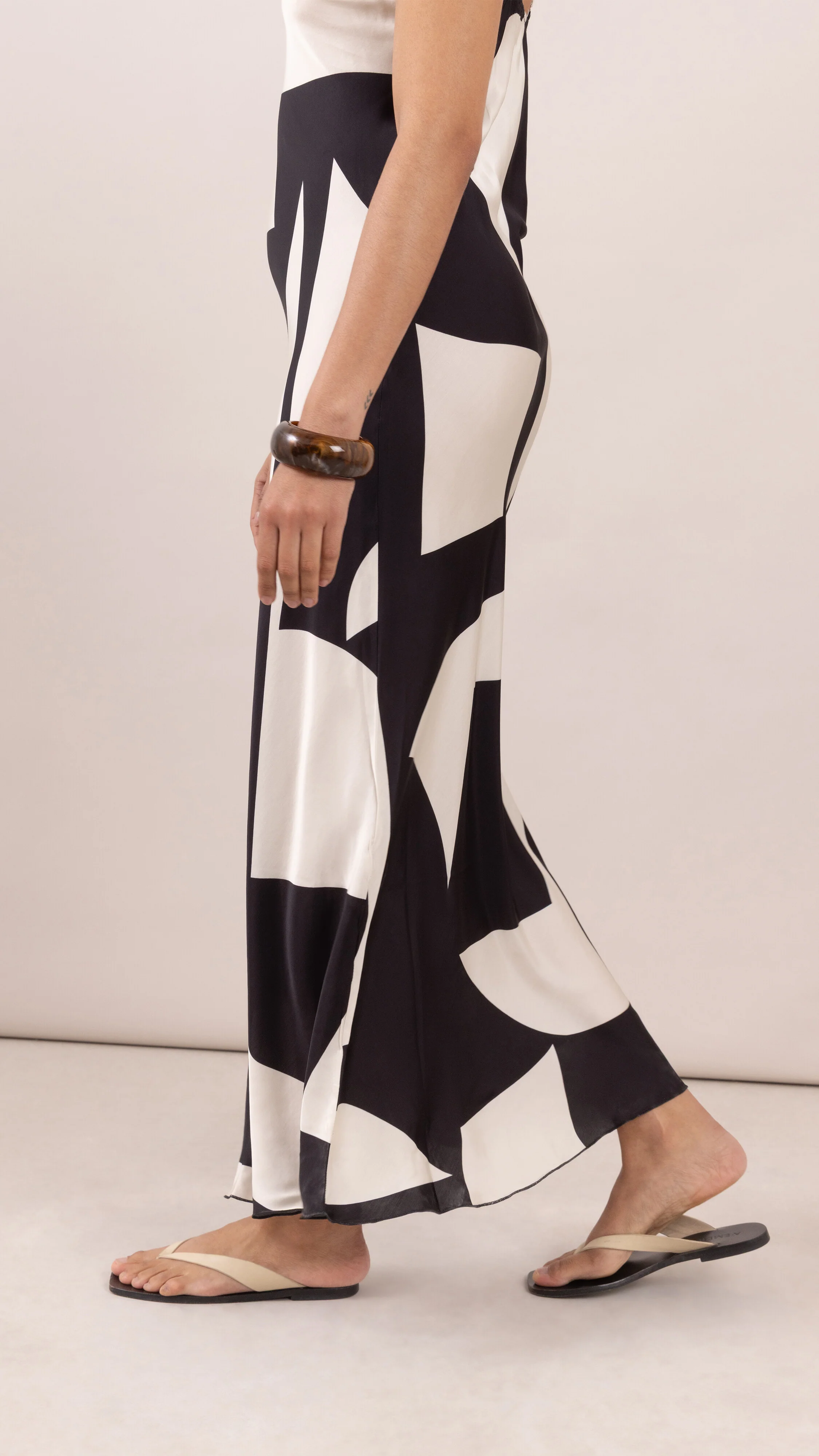 Lana Satin Dress - Abstract Print - Image 6