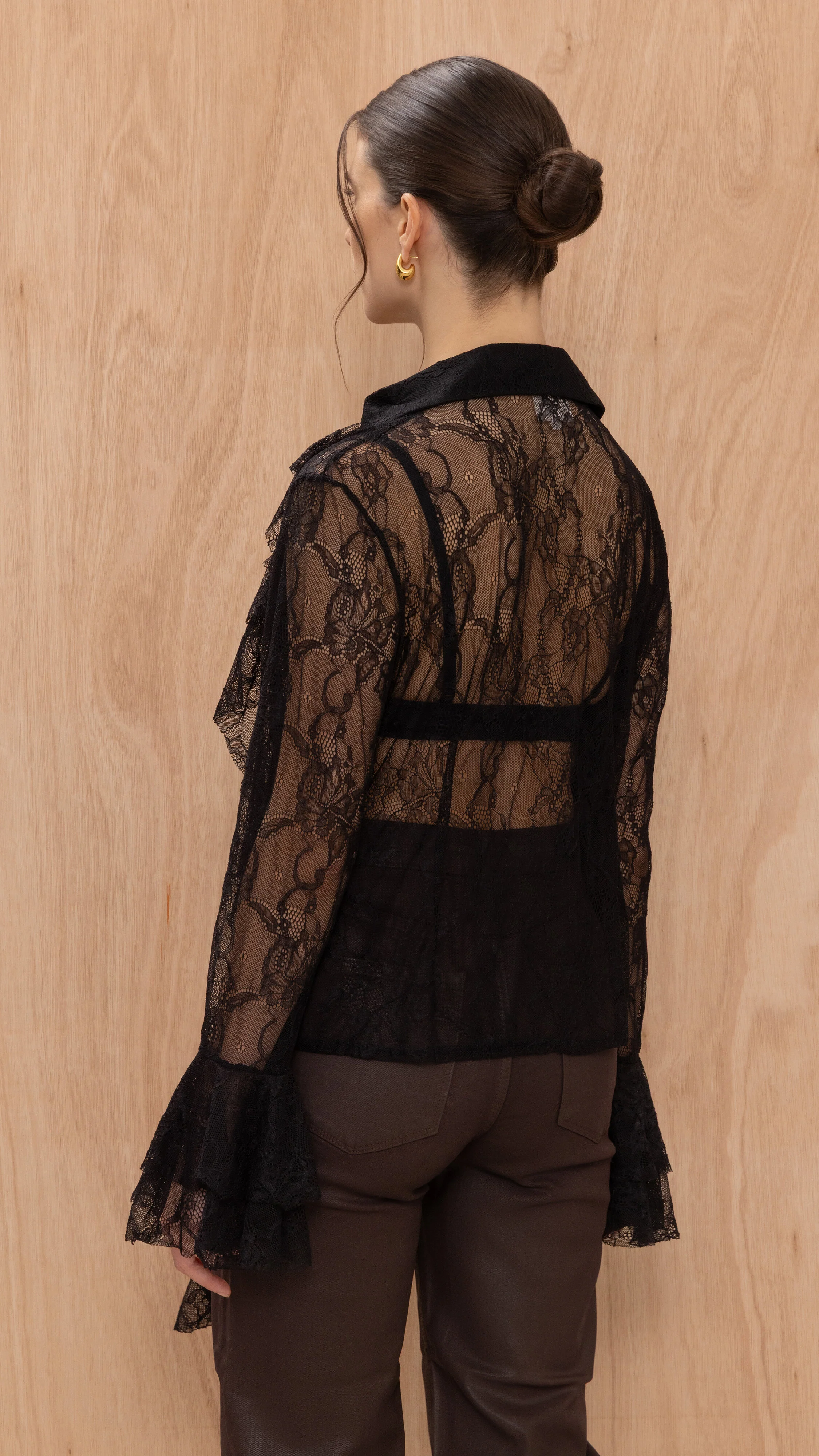 Lilly Lace Shirt  - Black - Image 7