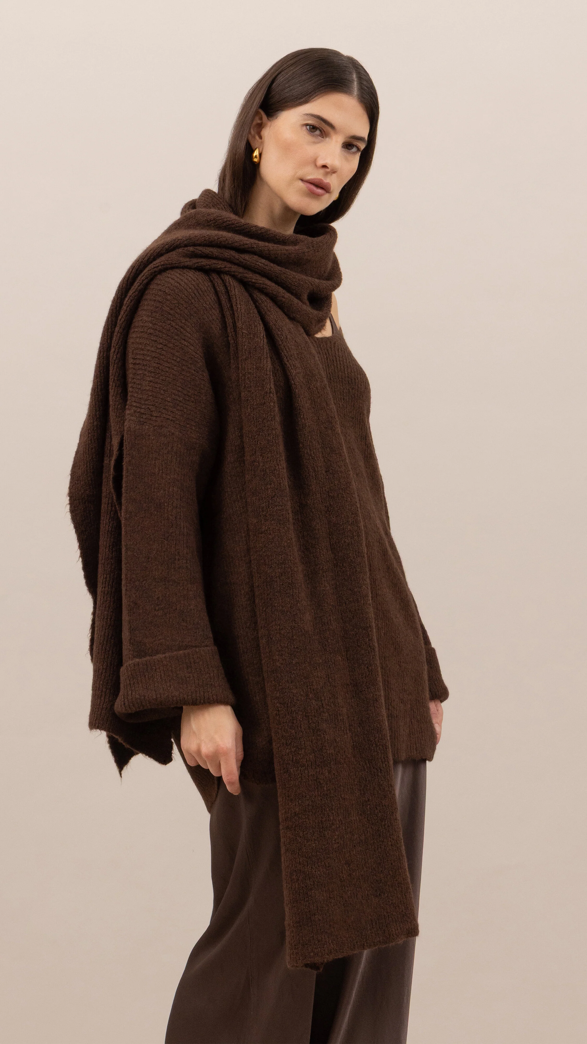 Luisa Sweater and Scarf   - Dark espresso - Image 10