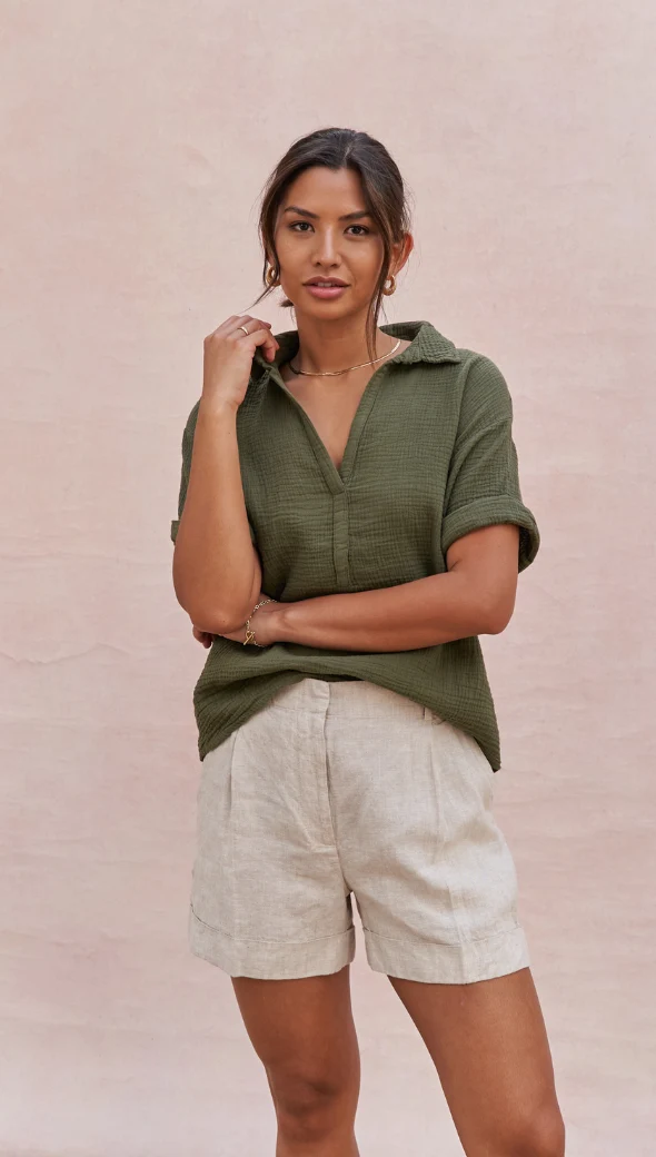 Mariana Shirt - Deep Khaki - Image 6