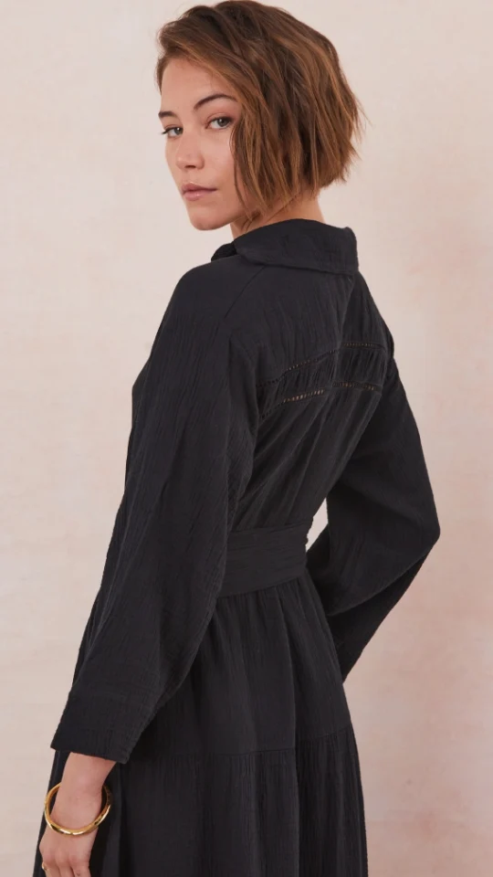 Marika Shirt Dress - Black - Image 17