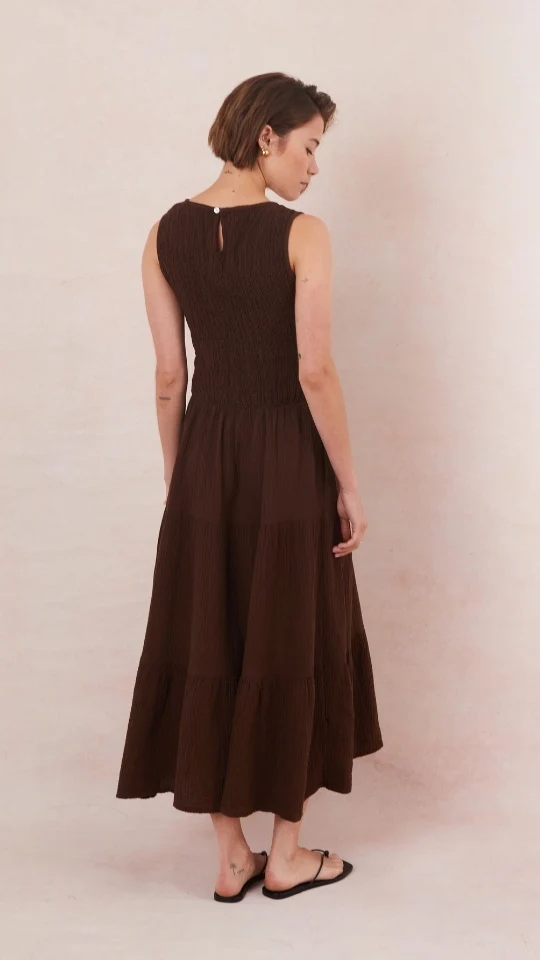 Mel Cotton  Dress - Espresso - Image 3