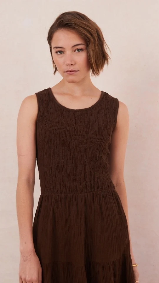 Mel Cotton  Dress - Espresso - Image 4
