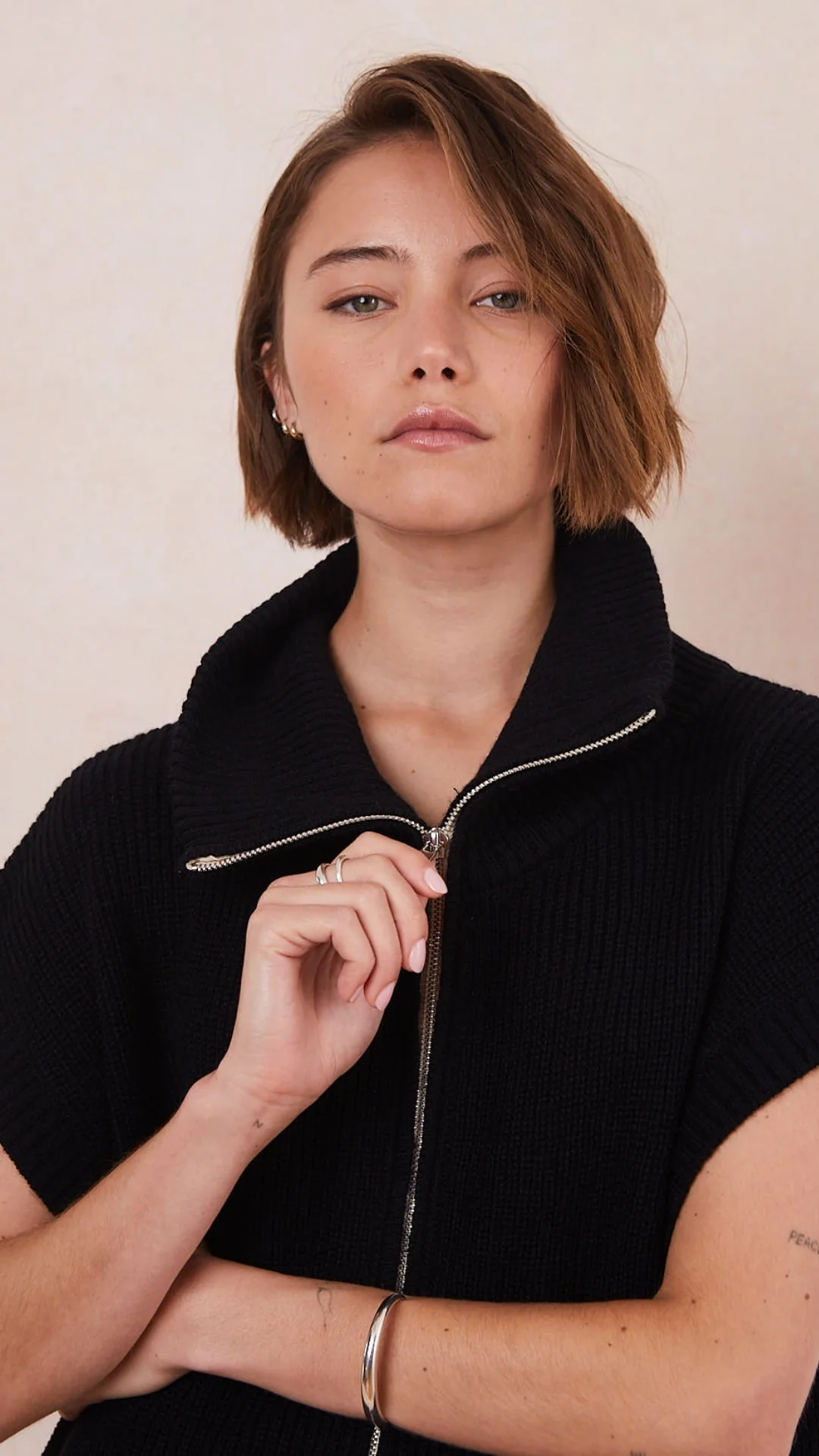 Millie Sleeveless Knit Cardigan - Black - Image 3