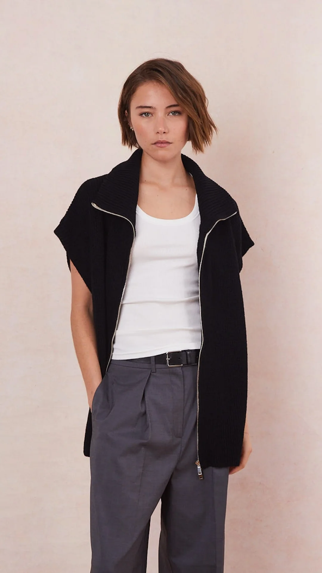 Millie Sleeveless Knit Cardigan - Black - Image 5